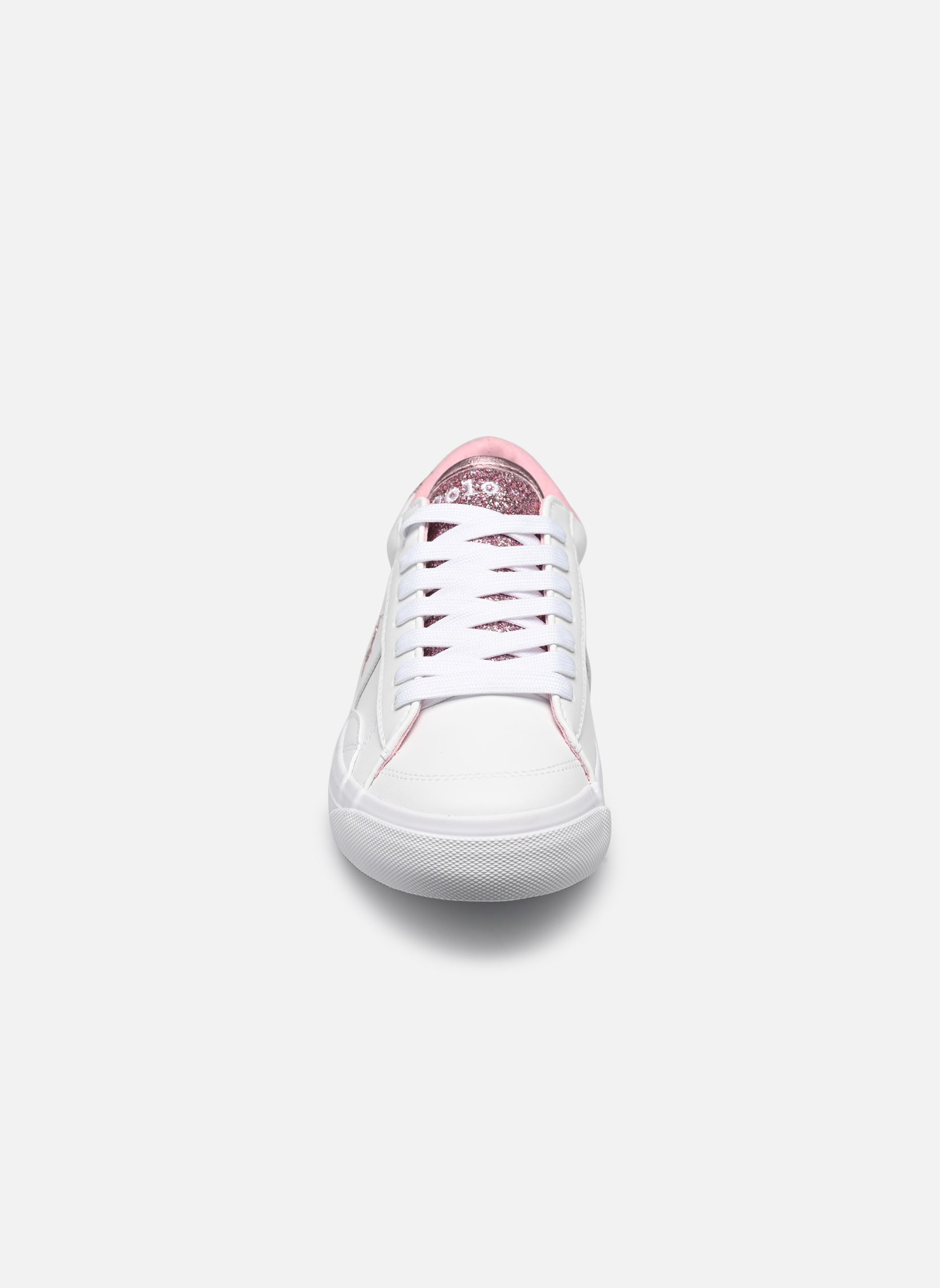 Niedrige Sneaker RYLEY mädchen weiß Polo Ralph Lauren Niedrige Sneaker RYLEY mädchen weiß J-'WHITE SMOOTH/ PINK GLITTER/