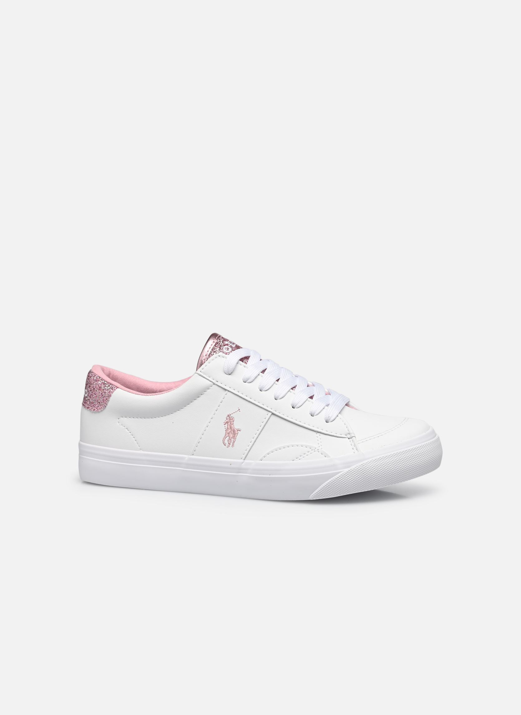 Niedrige Sneaker RYLEY mädchen weiß Polo Ralph Lauren Niedrige Sneaker RYLEY mädchen weiß J-'WHITE SMOOTH/ PINK GLITTER/