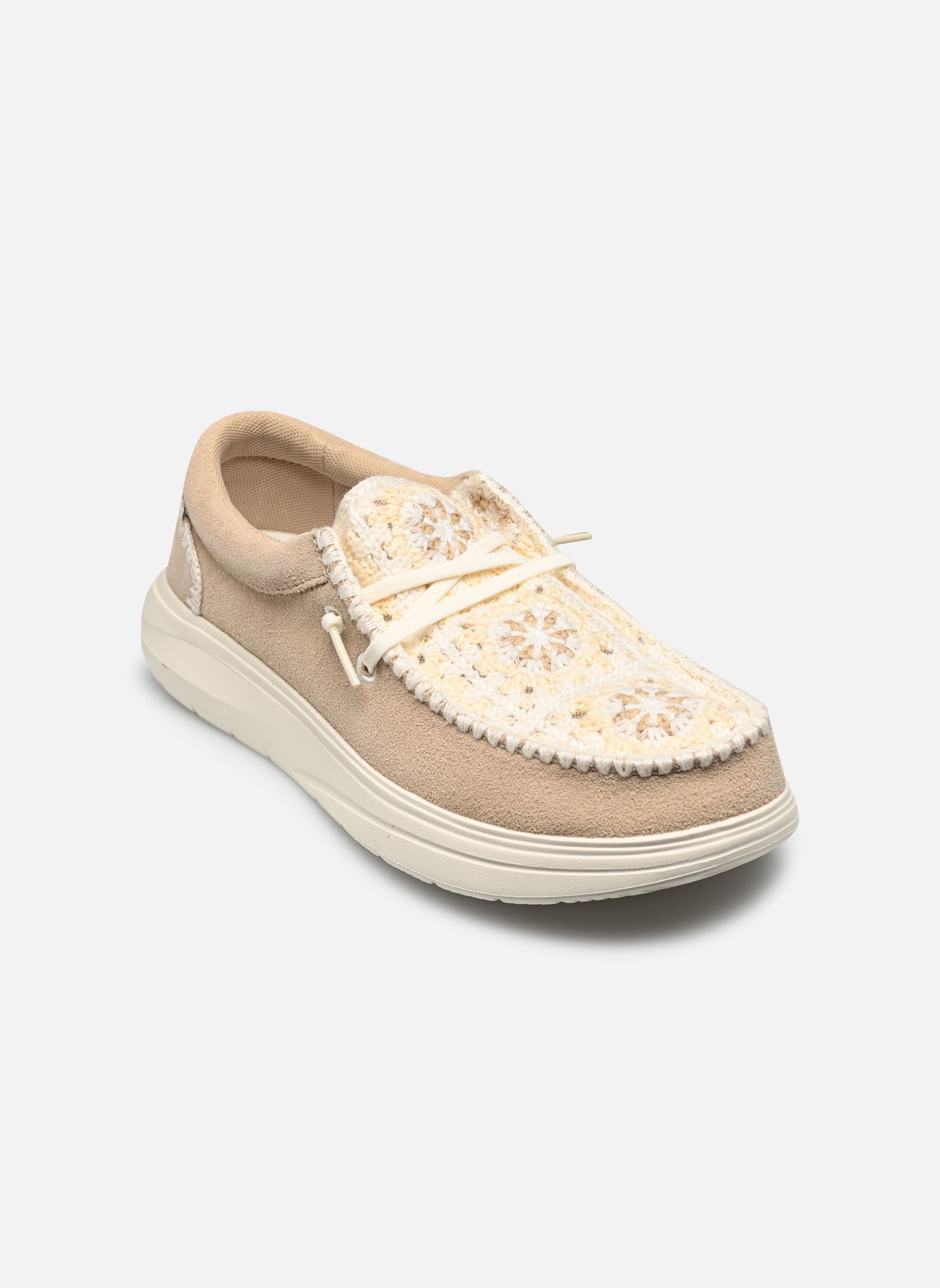 Sneaker Wendy COMF Suede Crochet damen beige HEYDUDE Sneaker Wendy COMF Suede Crochet damen beige IRISH CREAM/MULTI