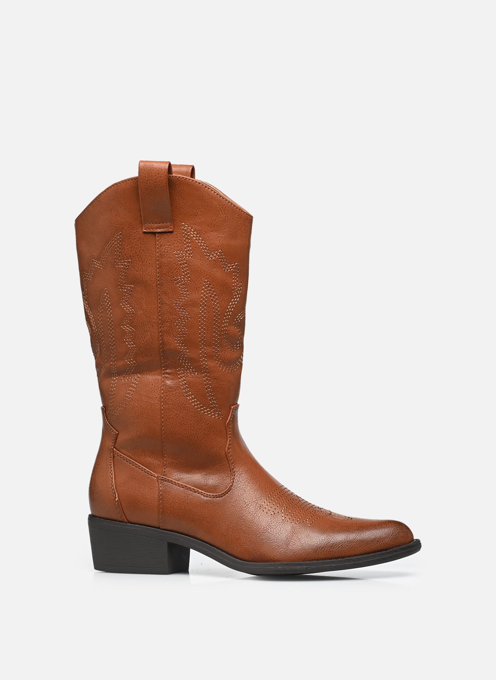 Bottines santiags Boots THYNON femme marron MADE BY Bottines santiags Boots THYNON femme marron Cognac