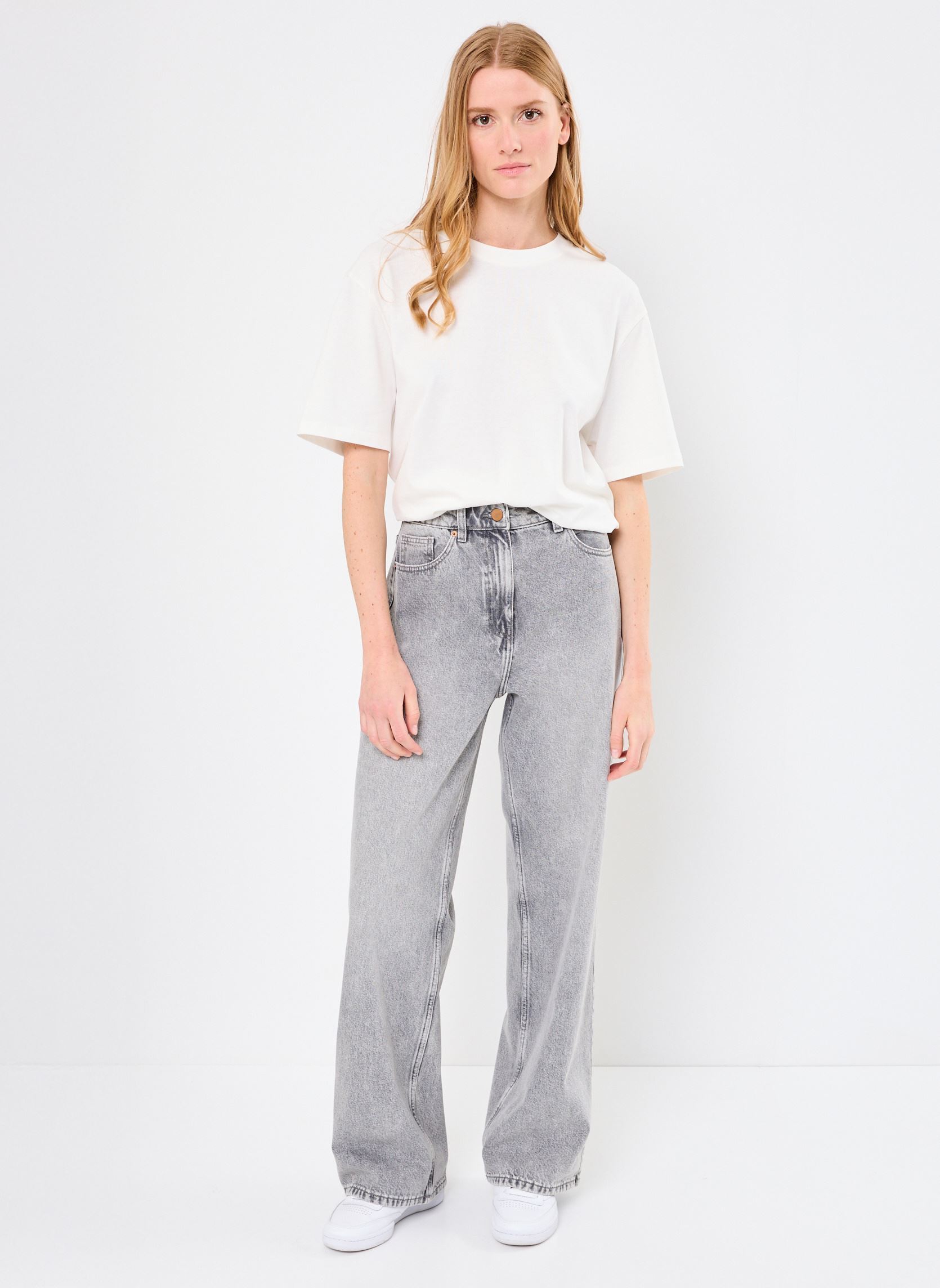 Wijde jeans / Flared Jeans PWIDE2 dames grijs MADE BY Wijde jeans / Flared Jeans PWIDE2 dames grijs DENIM GREY