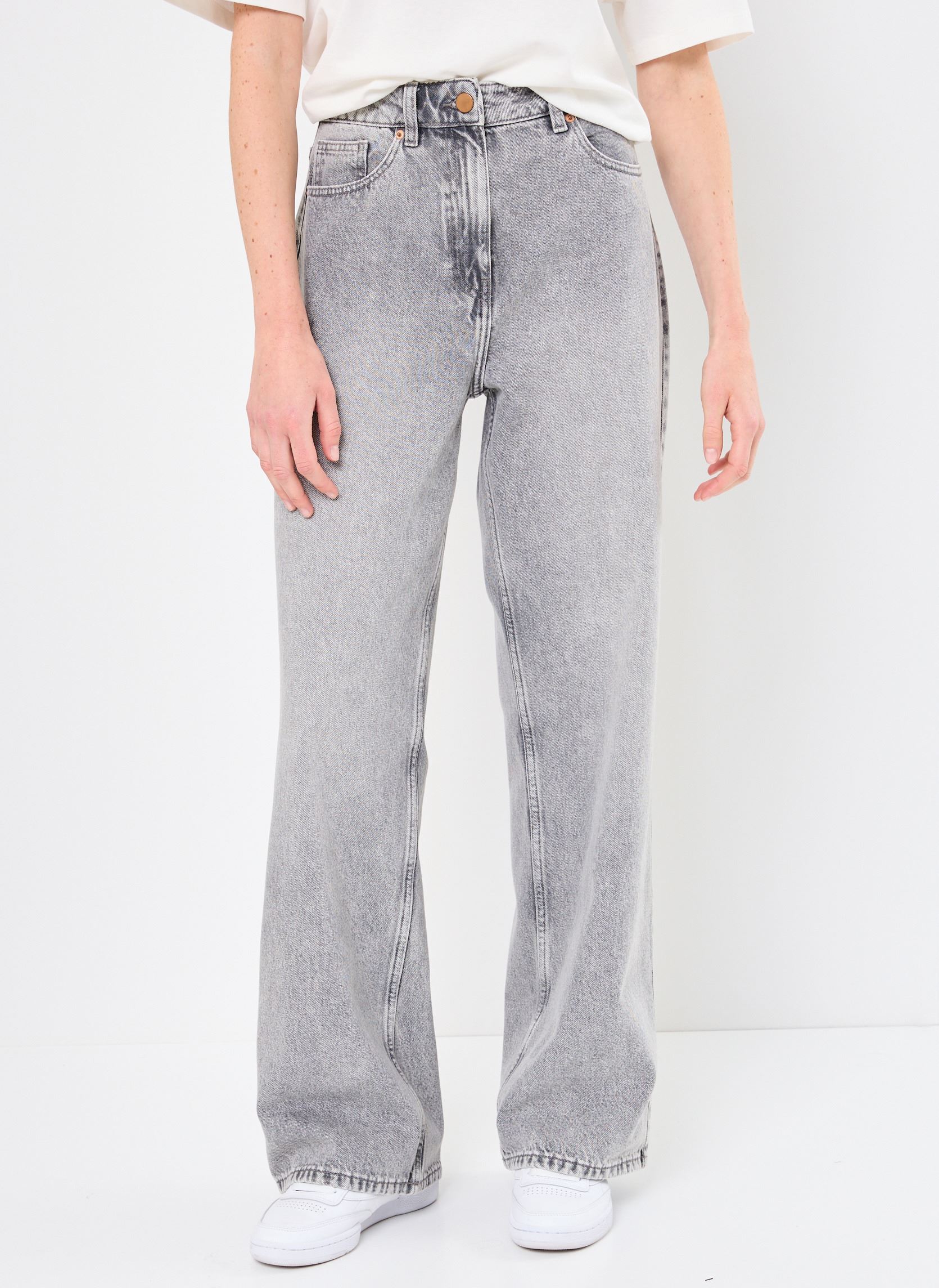 Wijde jeans / Flared Jeans PWIDE2 dames grijs MADE BY Wijde jeans / Flared Jeans PWIDE2 dames grijs DENIM GREY