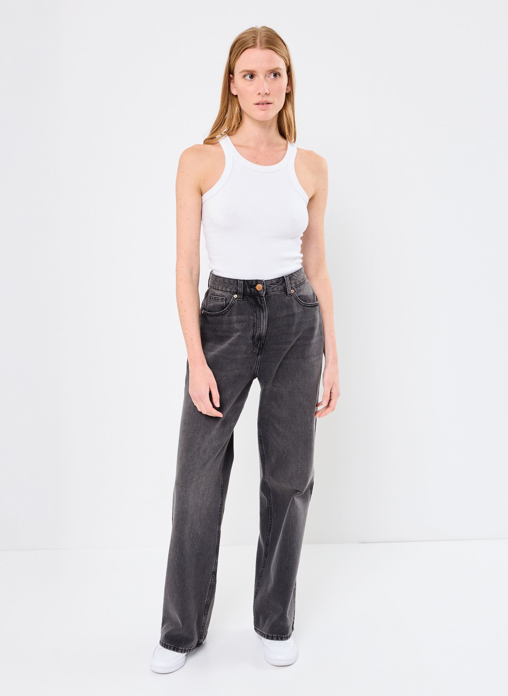 Wijde jeans / Flared Jeans PWIDE2 dames zwart MADE BY Wijde jeans / Flared Jeans PWIDE2 dames zwart DENIM BLACK