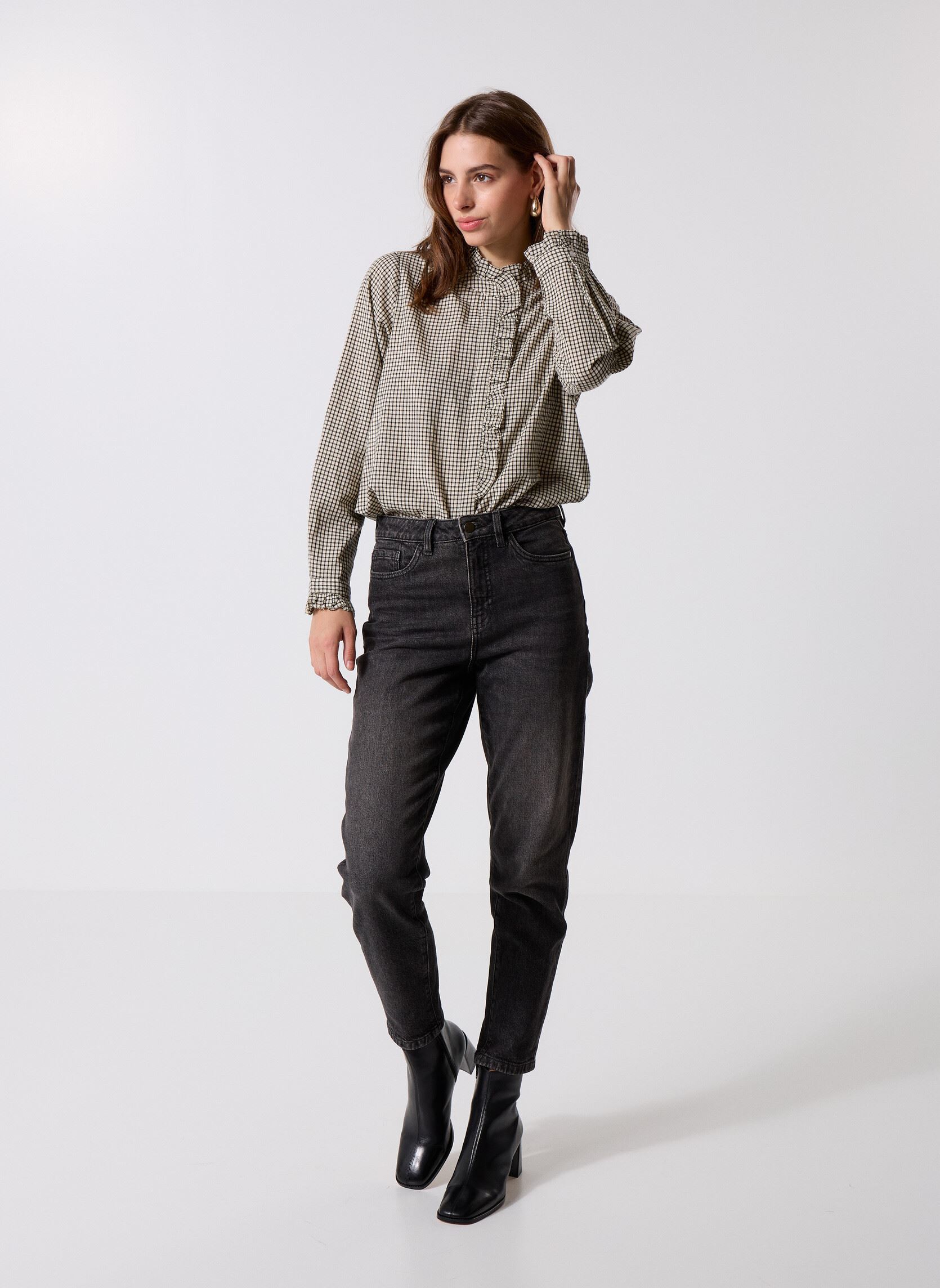 Chemises manches longues TESSY femme noir Georgia Rose Chemises manches longues TESSY femme noir VICHY-RUFKROSHIRF-N