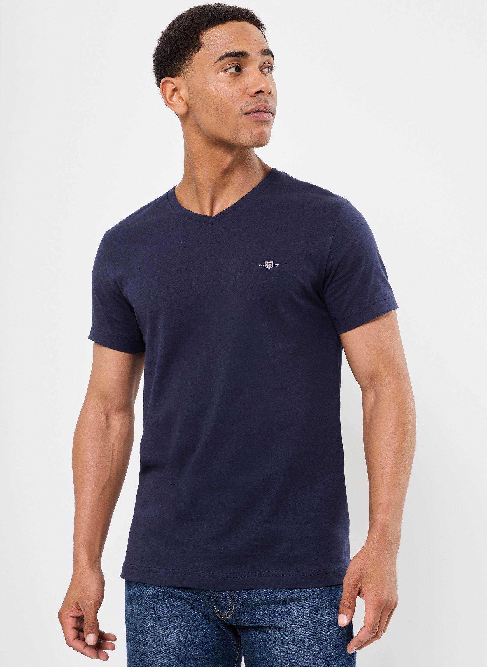 Vêtements GANT SLIM SHIELD V NECK T SHIRT pour Accessoires - vue 2