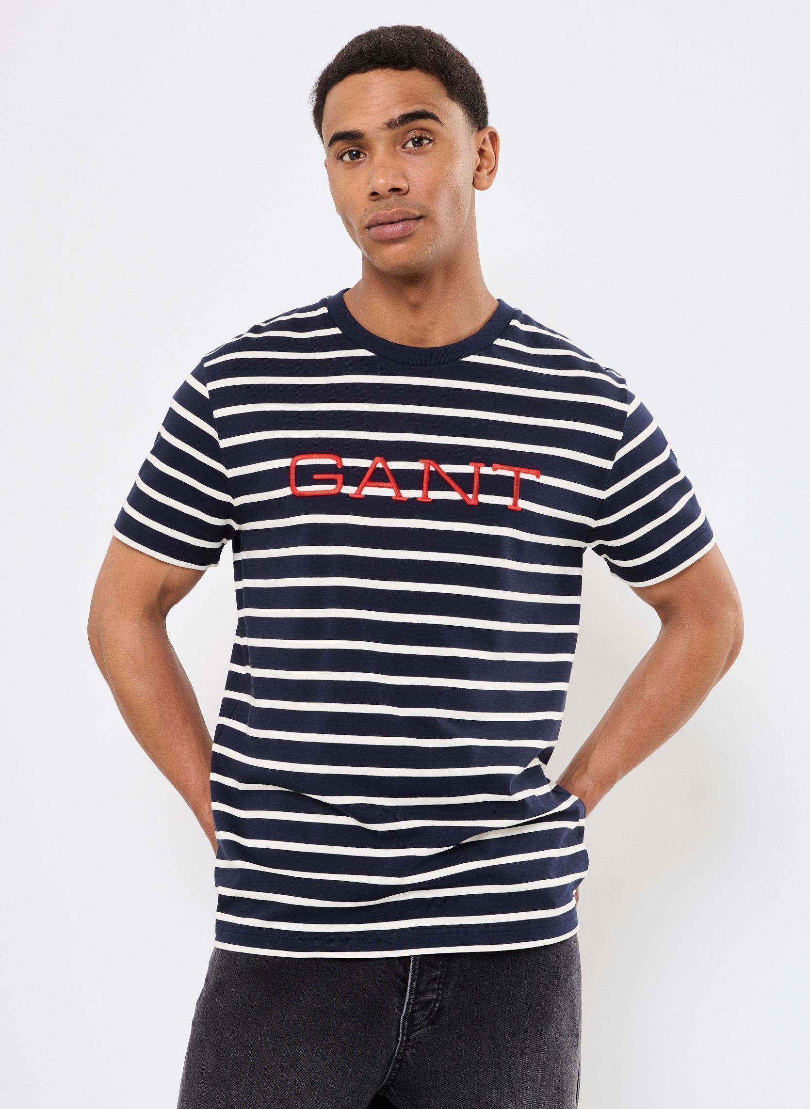 Vêtements GANT GRAPHIC STRIPED SS T SHIRT pour Accessoires