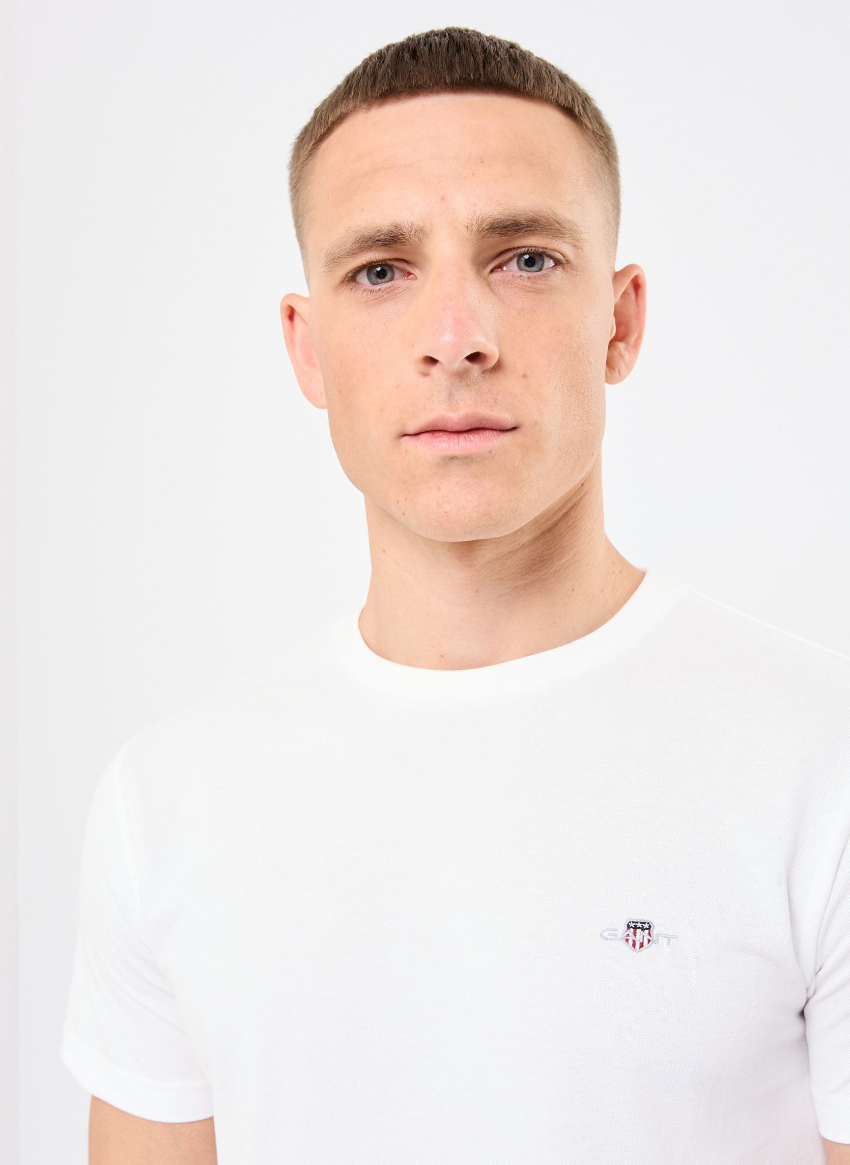 Tee-shirts manches courtes SLIM PIQUE SS T-SHIRT homme blanc GANT Tee-shirts manches courtes SLIM PIQUE SS T-SHIRT homme blanc COQUILLE OEUF