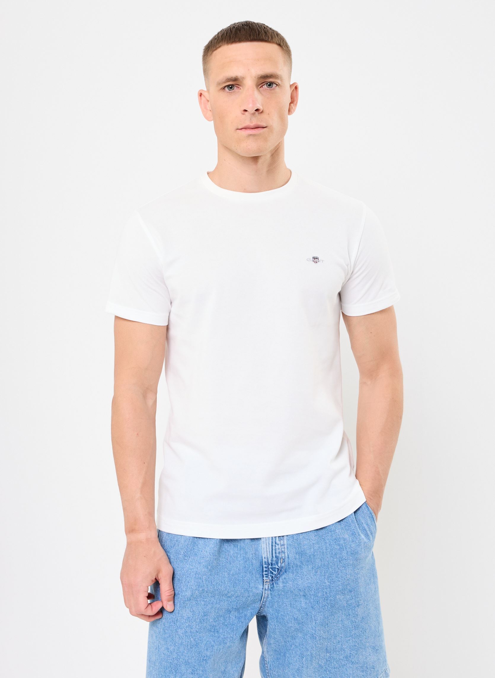 Vêtements GANT SLIM PIQUE SS T SHIRT pour Accessoires