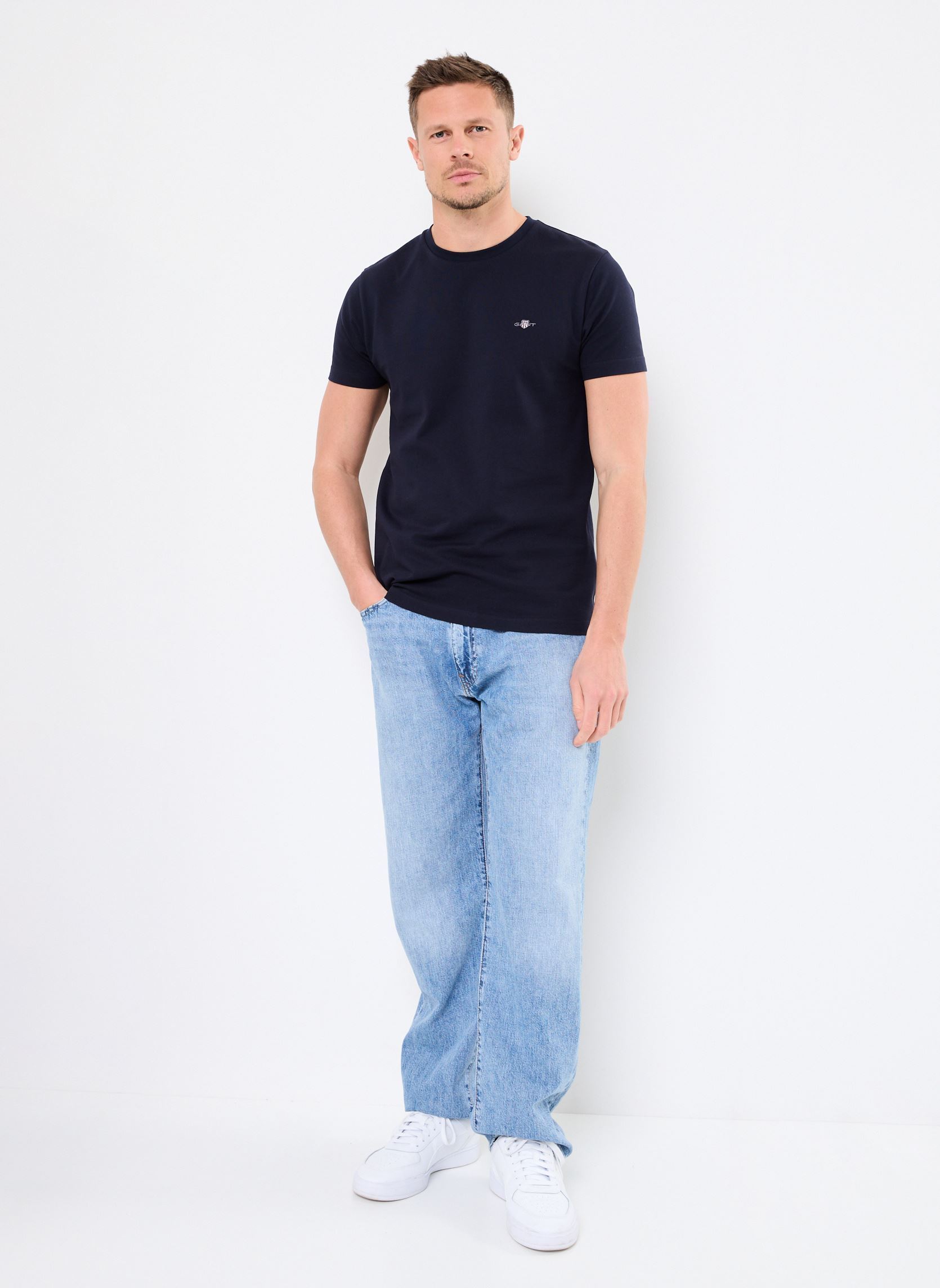 Tee-shirts manches courtes SLIM PIQUE SS T-SHIRT homme bleu GANT Tee-shirts manches courtes SLIM PIQUE SS T-SHIRT homme bleu BLEU NUIT