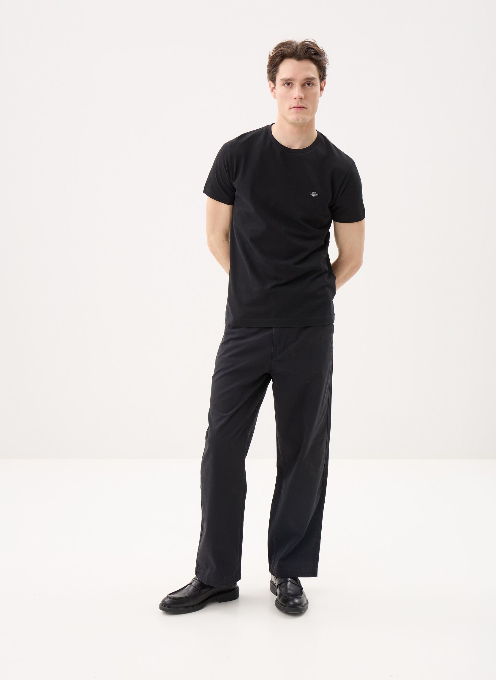 T-shirts met korte mouwen SLIM PIQUE SS T-SHIRT heren zwart GANT T-shirts met korte mouwen SLIM PIQUE SS T-SHIRT heren zwart BLACK