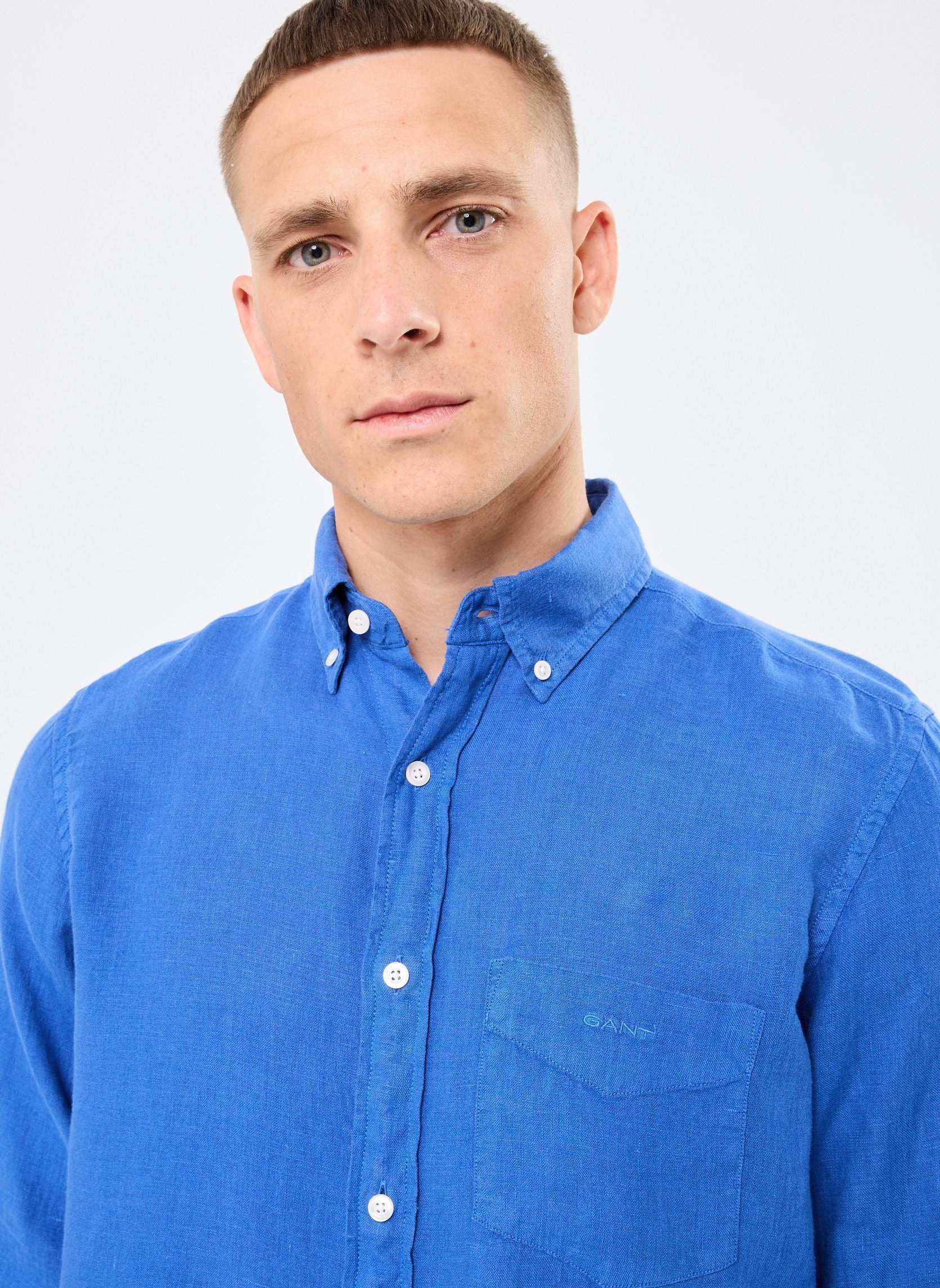 Hemden REG GMNT DYED LINEN SHIRT herren blau GANT Hemden REG GMNT DYED LINEN SHIRT herren blau BLEU ARMEE