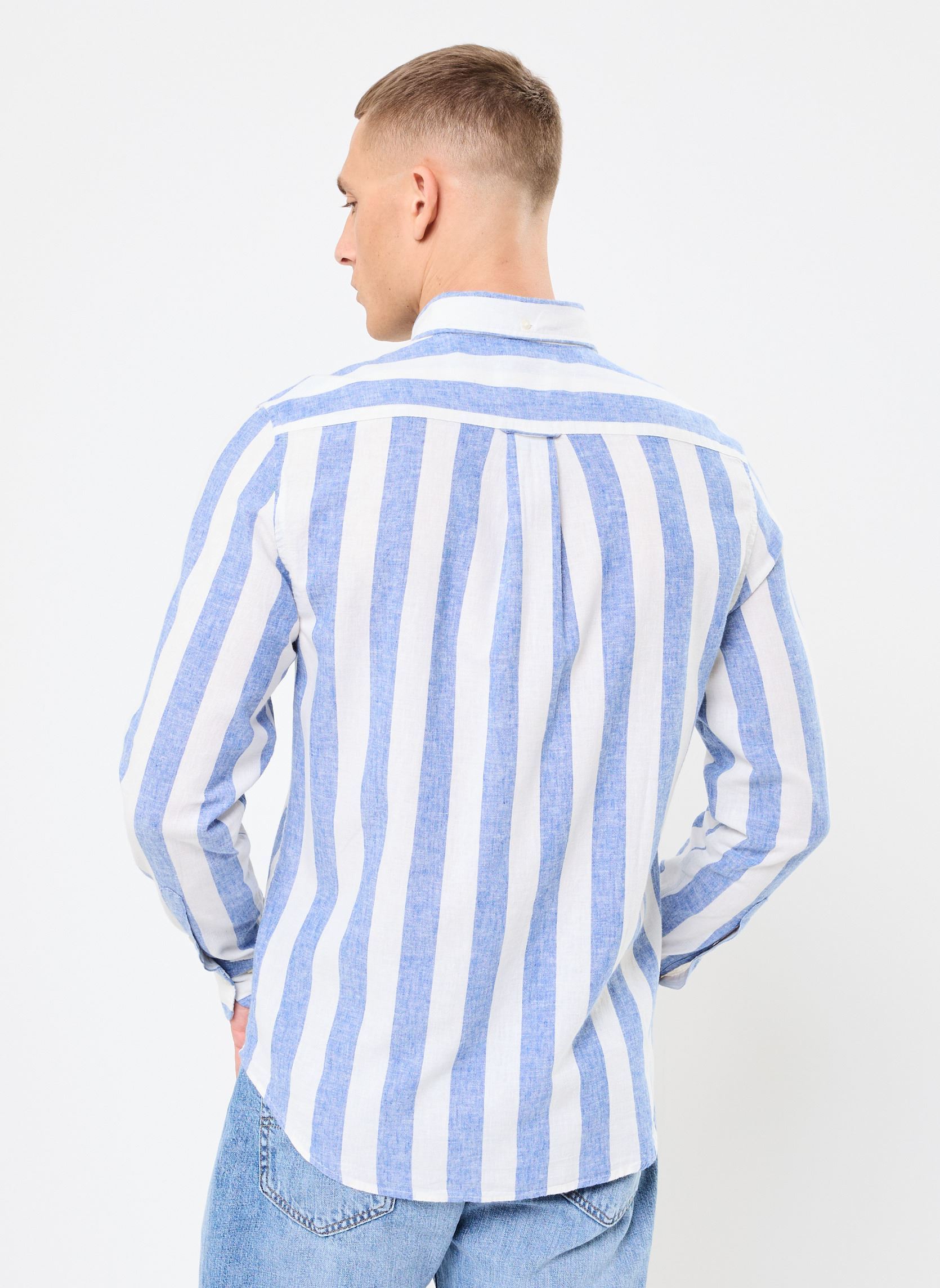 Hemden REG COTTON LINEN BOLD STRIPE SHIRT herren blau GANT Hemden REG COTTON LINEN BOLD STRIPE SHIRT herren blau BLEU ARMEE