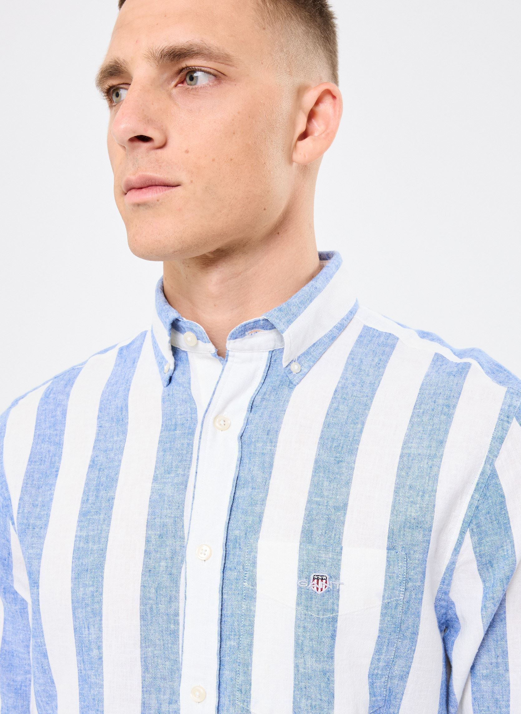 Hemden REG COTTON LINEN BOLD STRIPE SHIRT herren blau GANT Hemden REG COTTON LINEN BOLD STRIPE SHIRT herren blau BLEU ARMEE