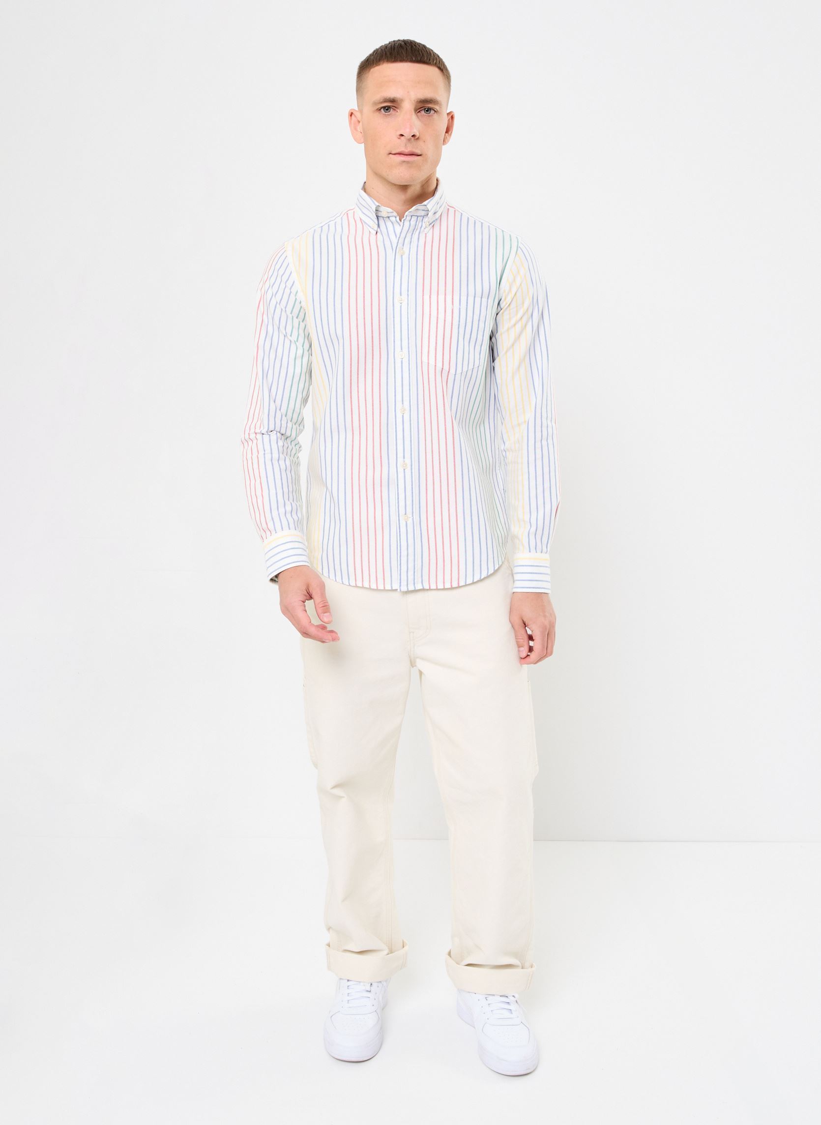 Hemden REG ARCHIVE OXF MULTI STRIPE SHIRT heren wit GANT Hemden REG ARCHIVE OXF MULTI STRIPE SHIRT heren wit MULTICOLORE