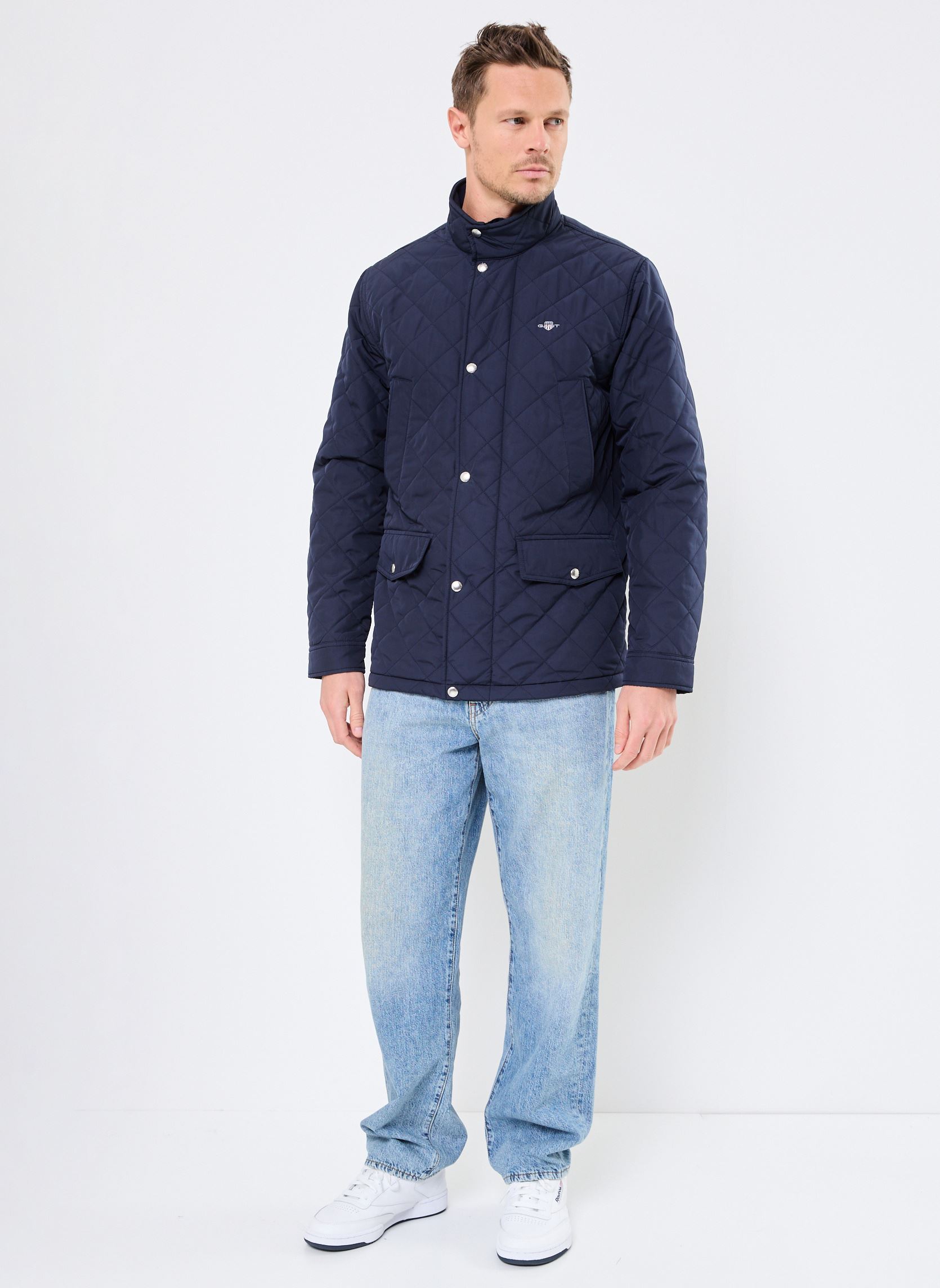 Klassieke jassen QUILTED WINDCHEATER MID JACKET heren blauw GANT Klassieke jassen QUILTED WINDCHEATER MID JACKET heren blauw BLEU NUIT