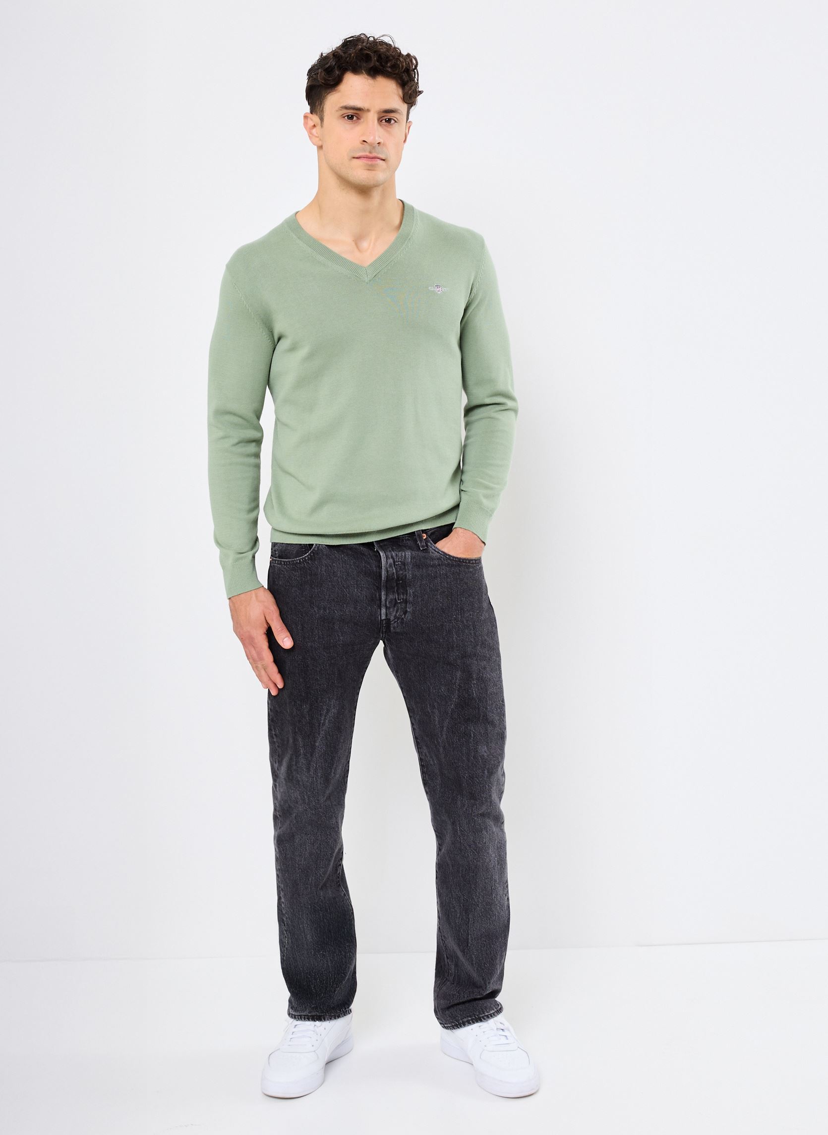 Pulls CLASSIC COTTON V-NECK homme vert GANT Pulls CLASSIC COTTON V-NECK homme vert VERT PRINTEMPS