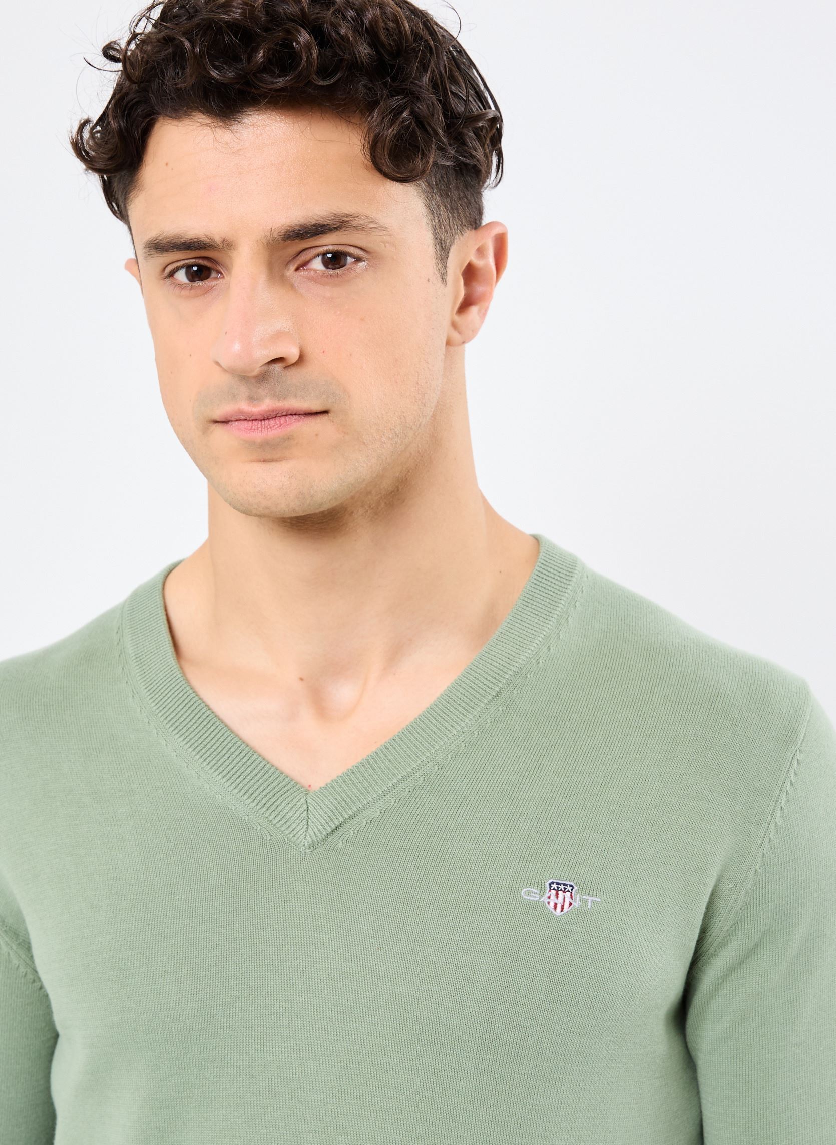 Pulls CLASSIC COTTON V-NECK homme vert GANT Pulls CLASSIC COTTON V-NECK homme vert VERT PRINTEMPS