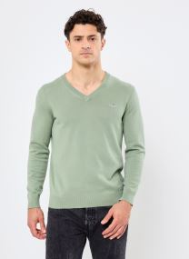 Pulls CLASSIC COTTON V-NECK homme vert