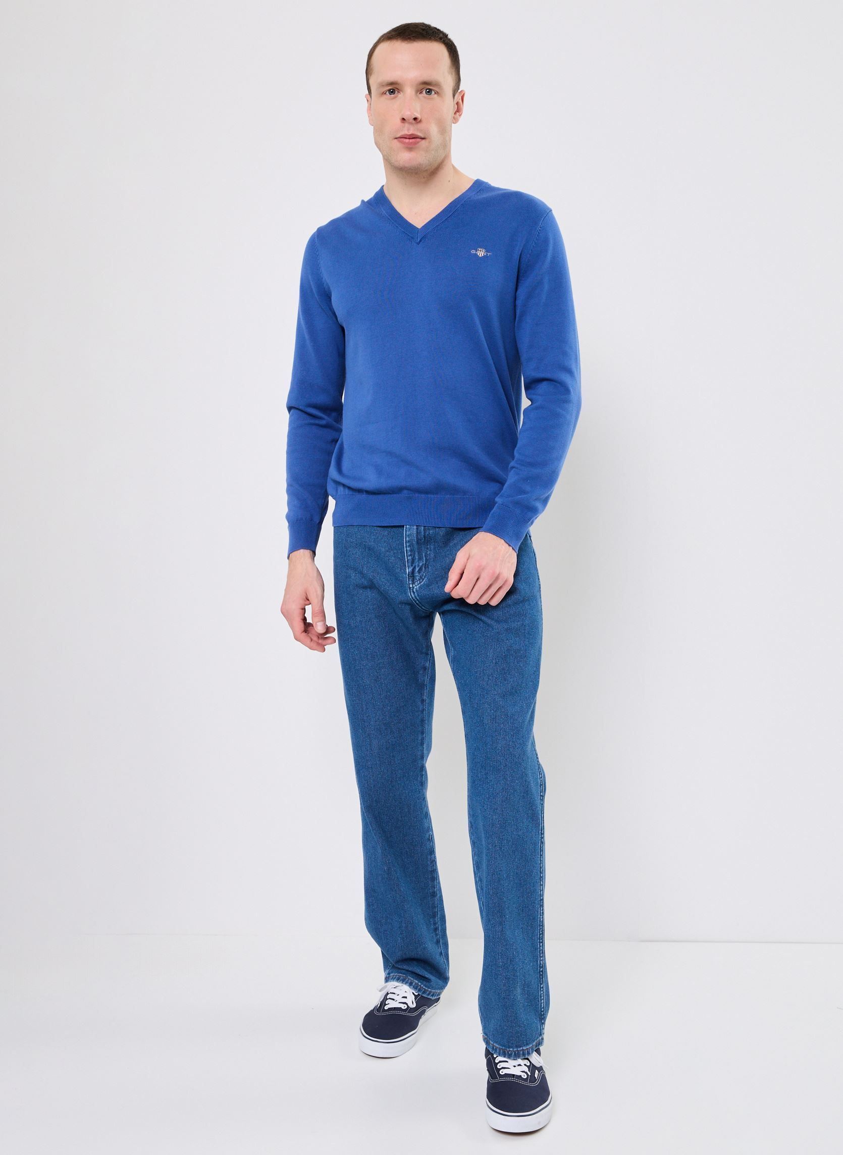 Pulls CLASSIC COTTON V-NECK homme bleu GANT Pulls CLASSIC COTTON V-NECK homme bleu BLEU ARMEE