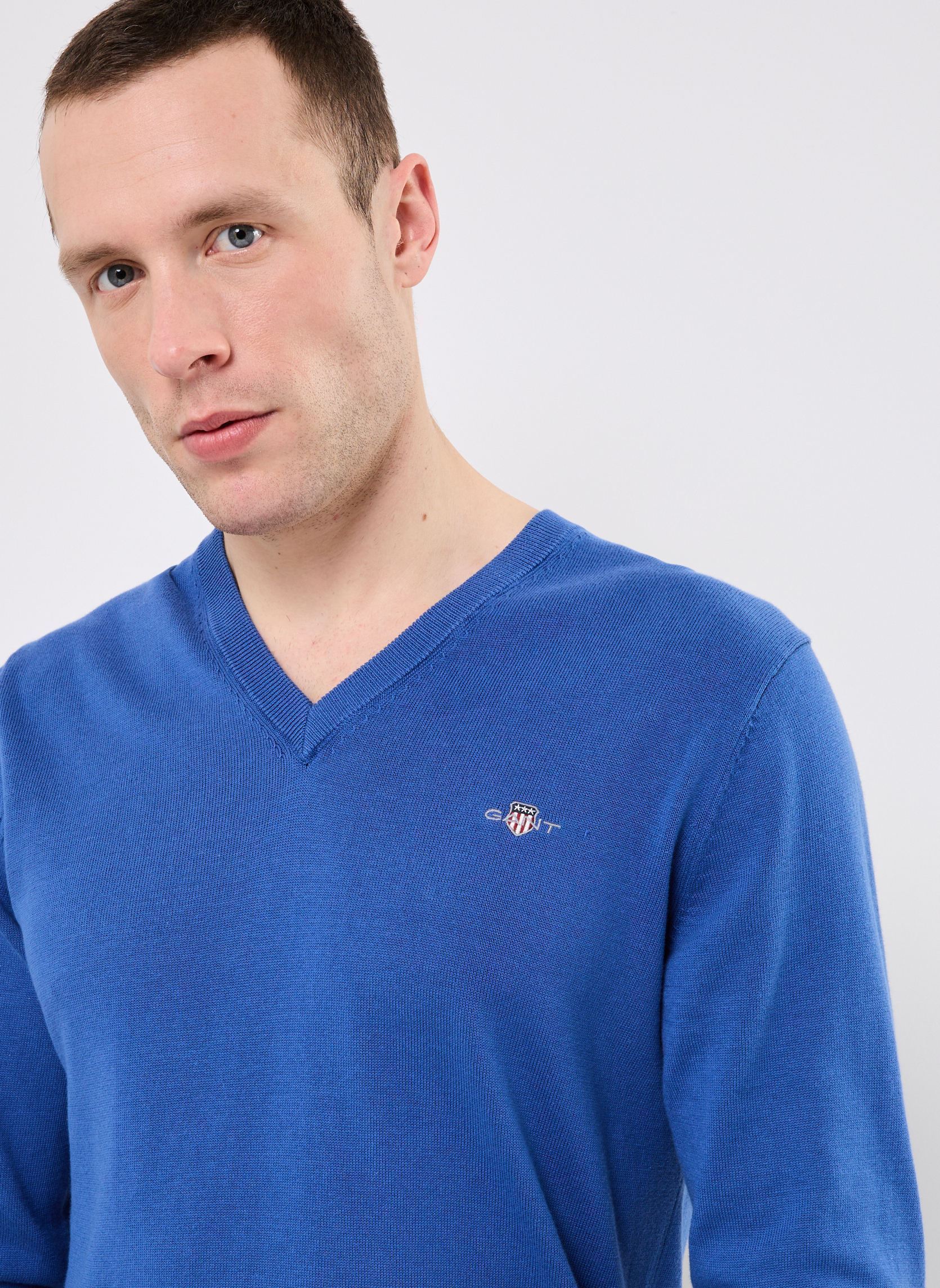Pulls CLASSIC COTTON V-NECK homme bleu GANT Pulls CLASSIC COTTON V-NECK homme bleu BLEU ARMEE