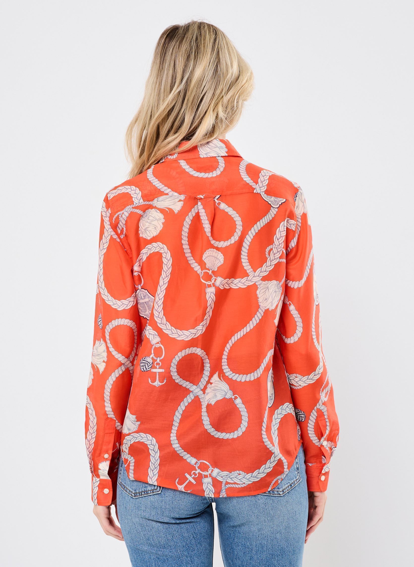 Chemises manches longues REG SAILING PRINT COT SILK SHIRT femme orange GANT Chemises manches longues REG SAILING PRINT COT SILK SHIRT femme orange ROSE FROID MOYEN
