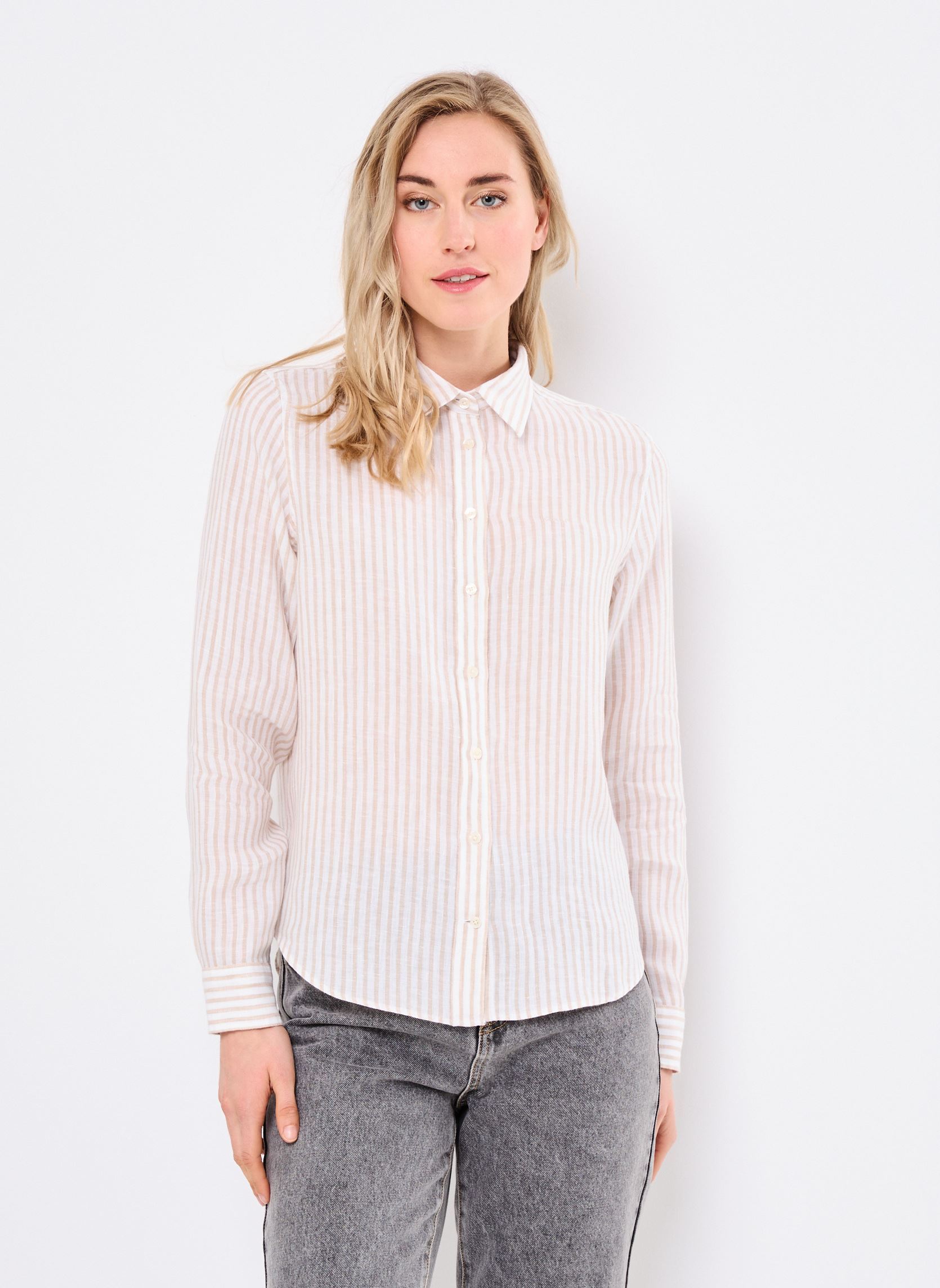 Vêtements GANT REG LINEN STRIPED SHIRT pour Accessoires