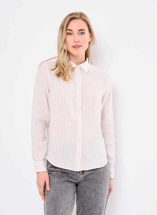 GANT Lange mouw overhemden REG LINEN STRIPED SHIRT dames beige