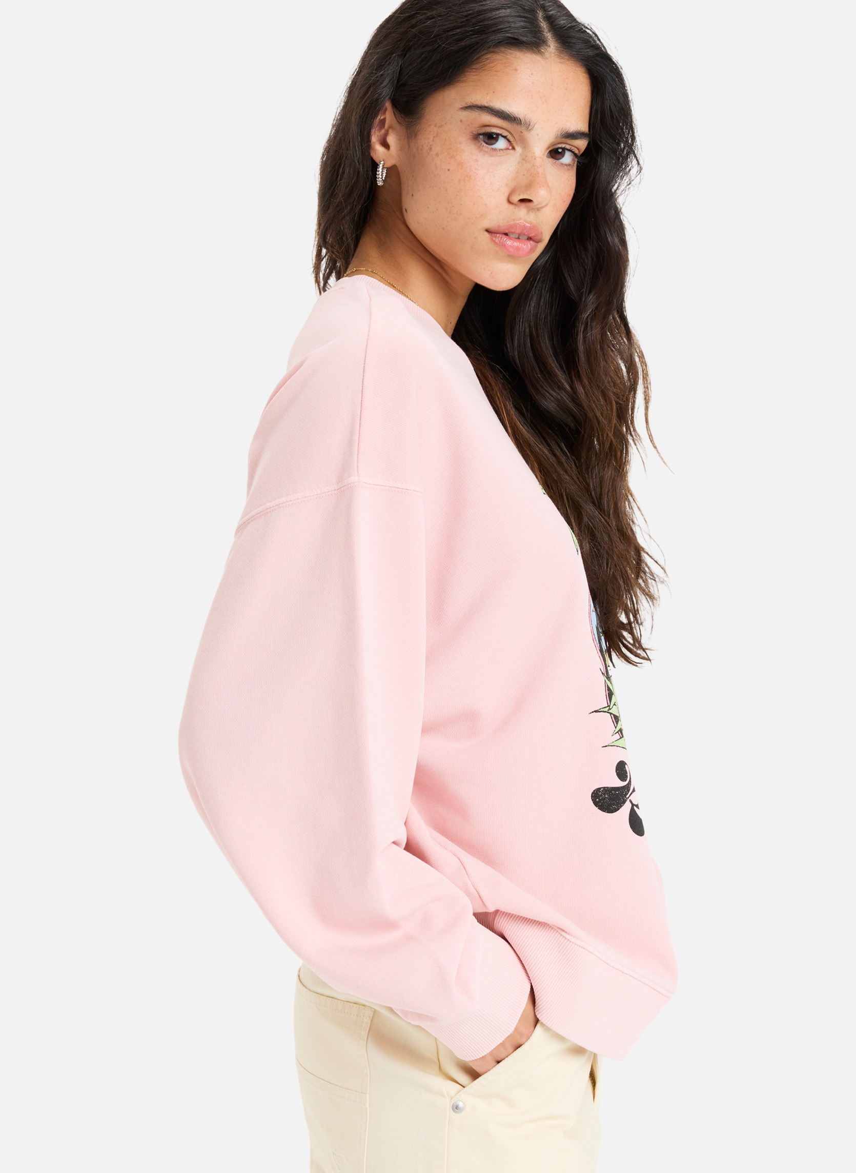 Sweat col rond hortensia
