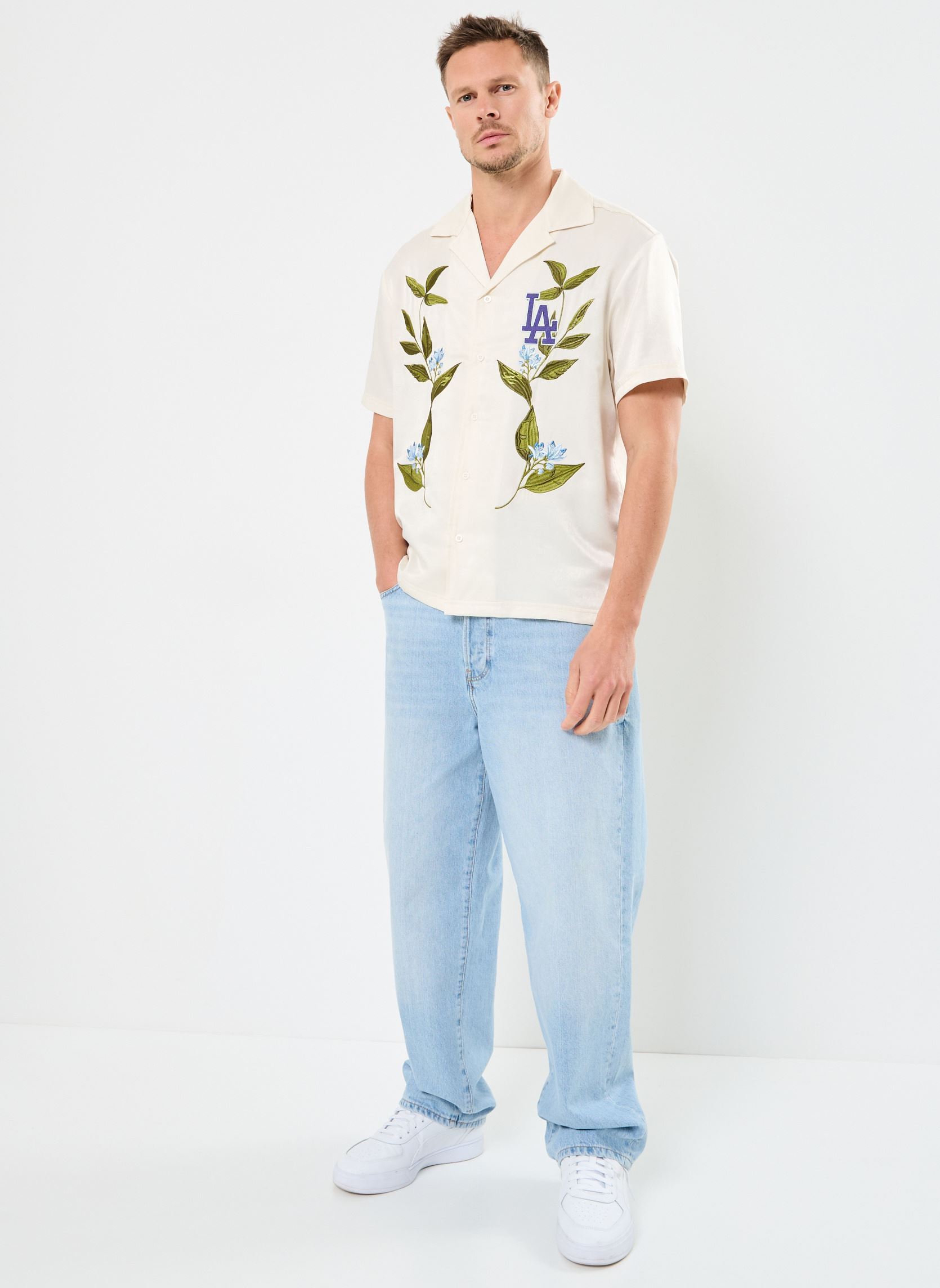 Camisas Floral Revere Shirt hombre blanco New Era Camisas Floral Revere Shirt hombre blanco LOS ANGELES DODGERS OFW