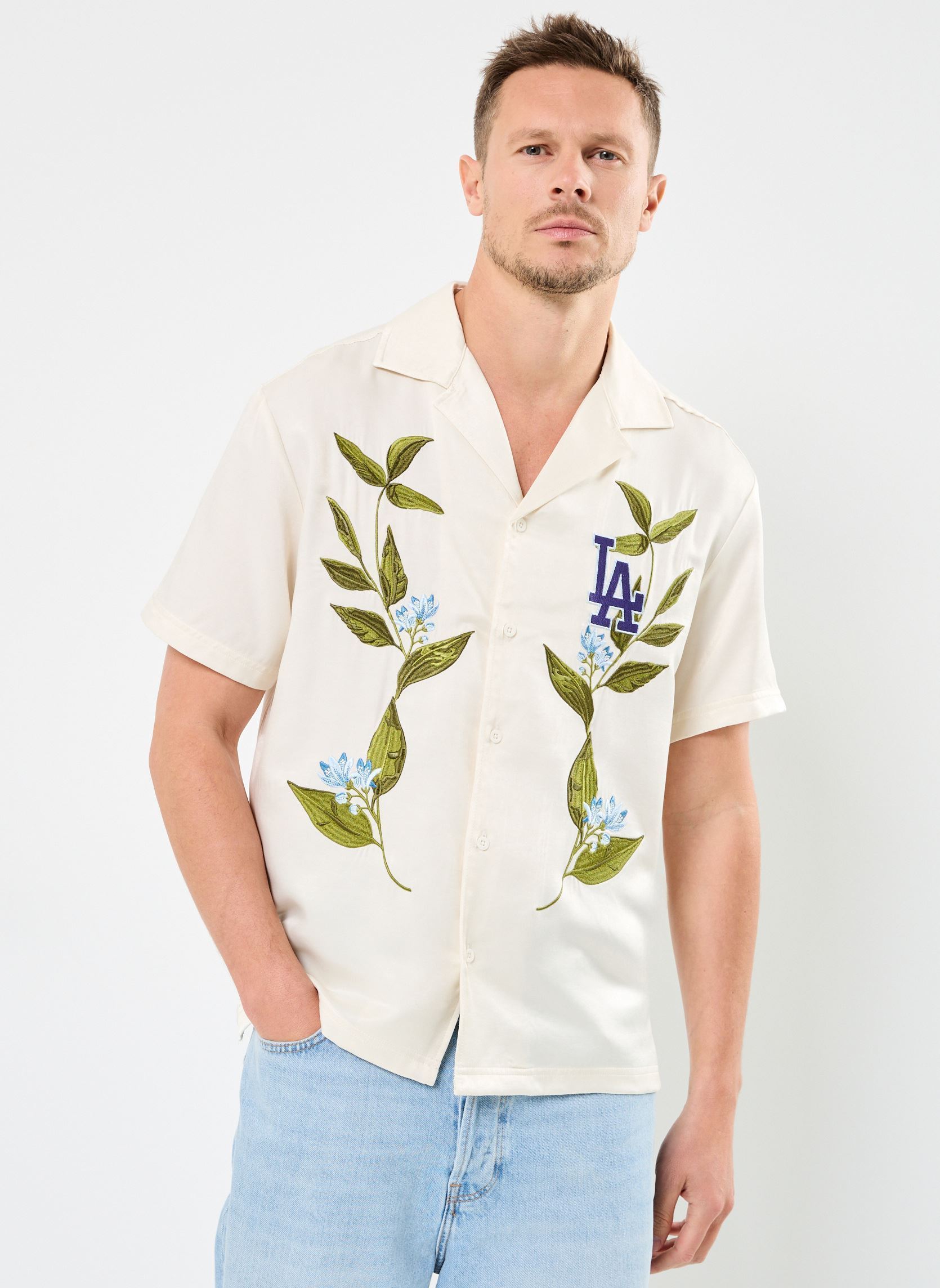 Camisas Floral Revere Shirt hombre blanco New Era Camisas Floral Revere Shirt hombre blanco LOS ANGELES DODGERS OFW