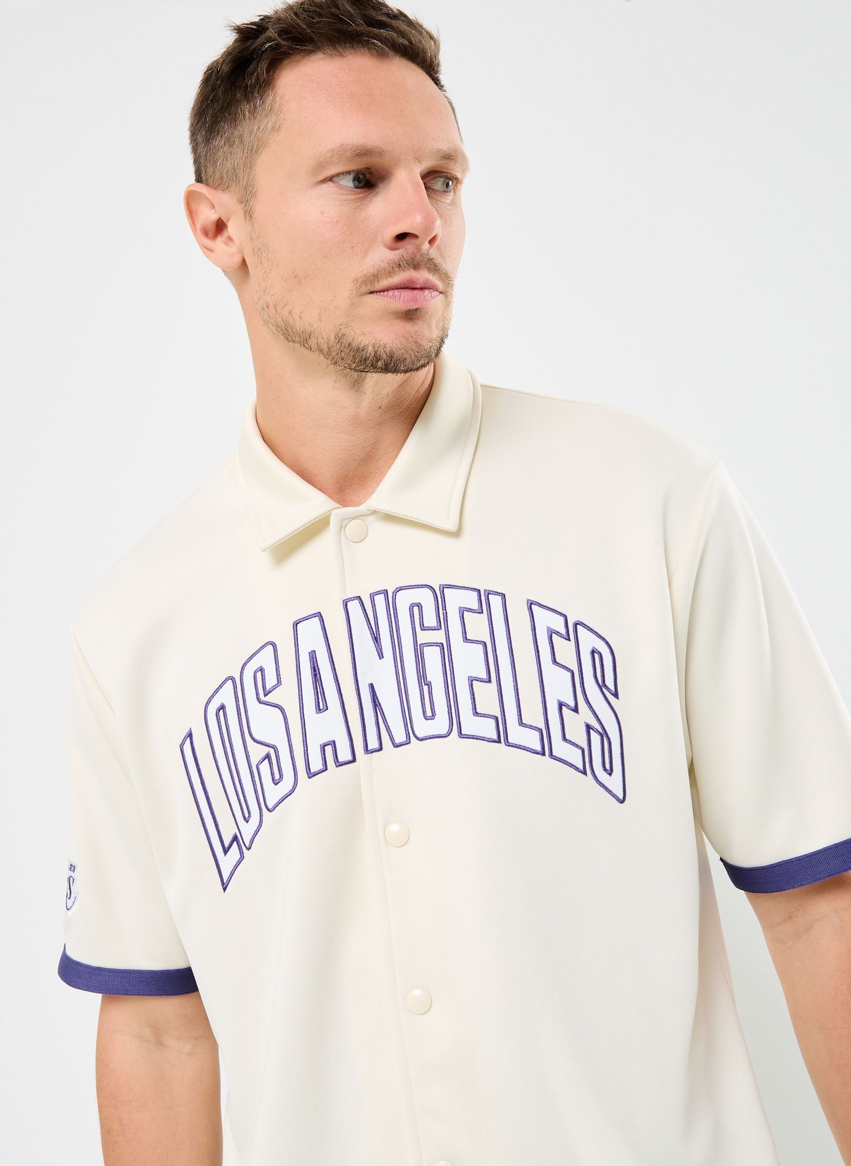 Hemden Nba Snap Button Shirt heren wit New Era Hemden Nba Snap Button Shirt heren wit LOS ANGELES LAKERS OFW