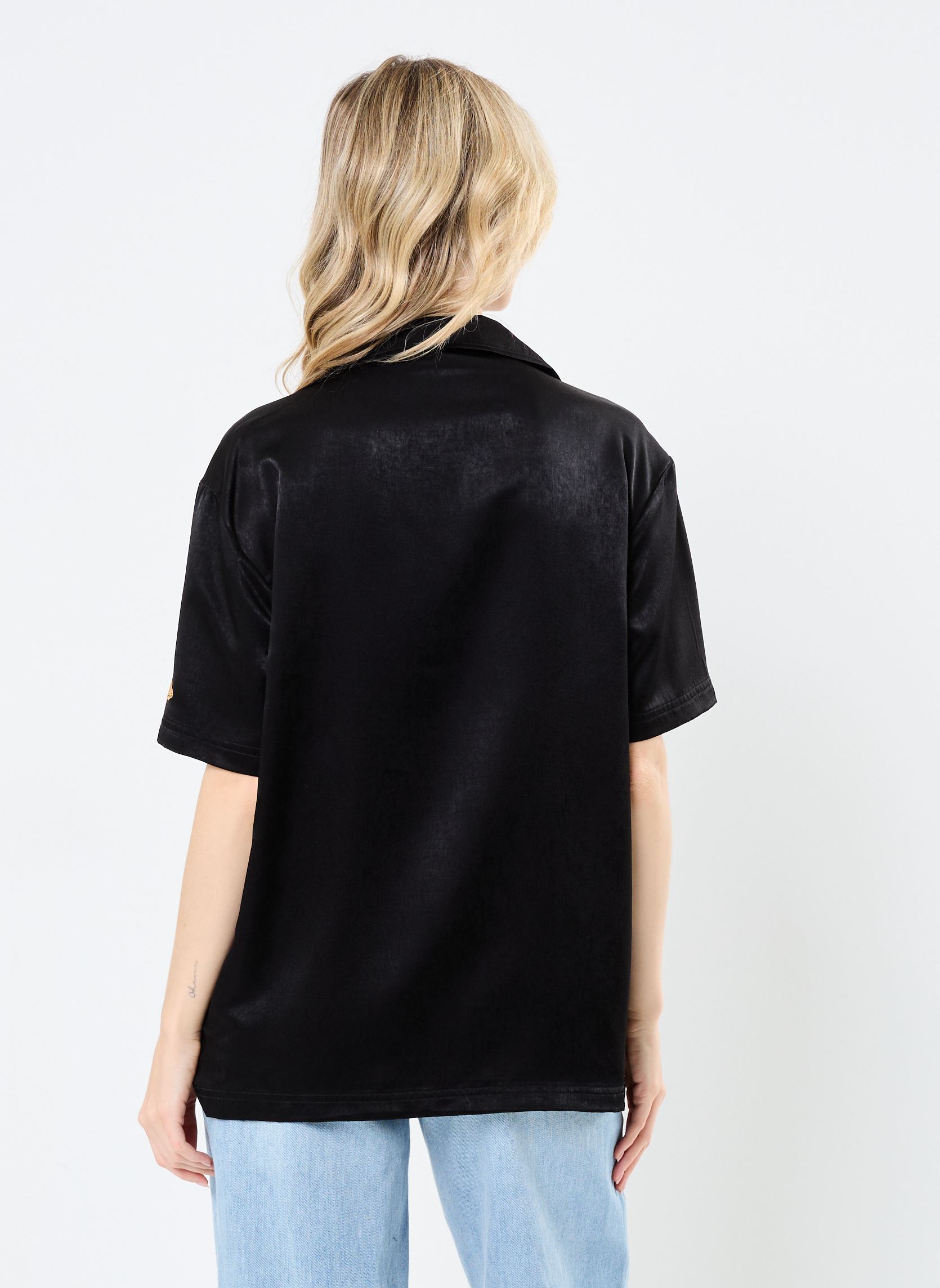 Kurzarm-Hemden Floral Revere Shirt Women damen schwarz New Era Kurzarm-Hemden Floral Revere Shirt Women damen schwarz NEW YORK YANKEES BLK