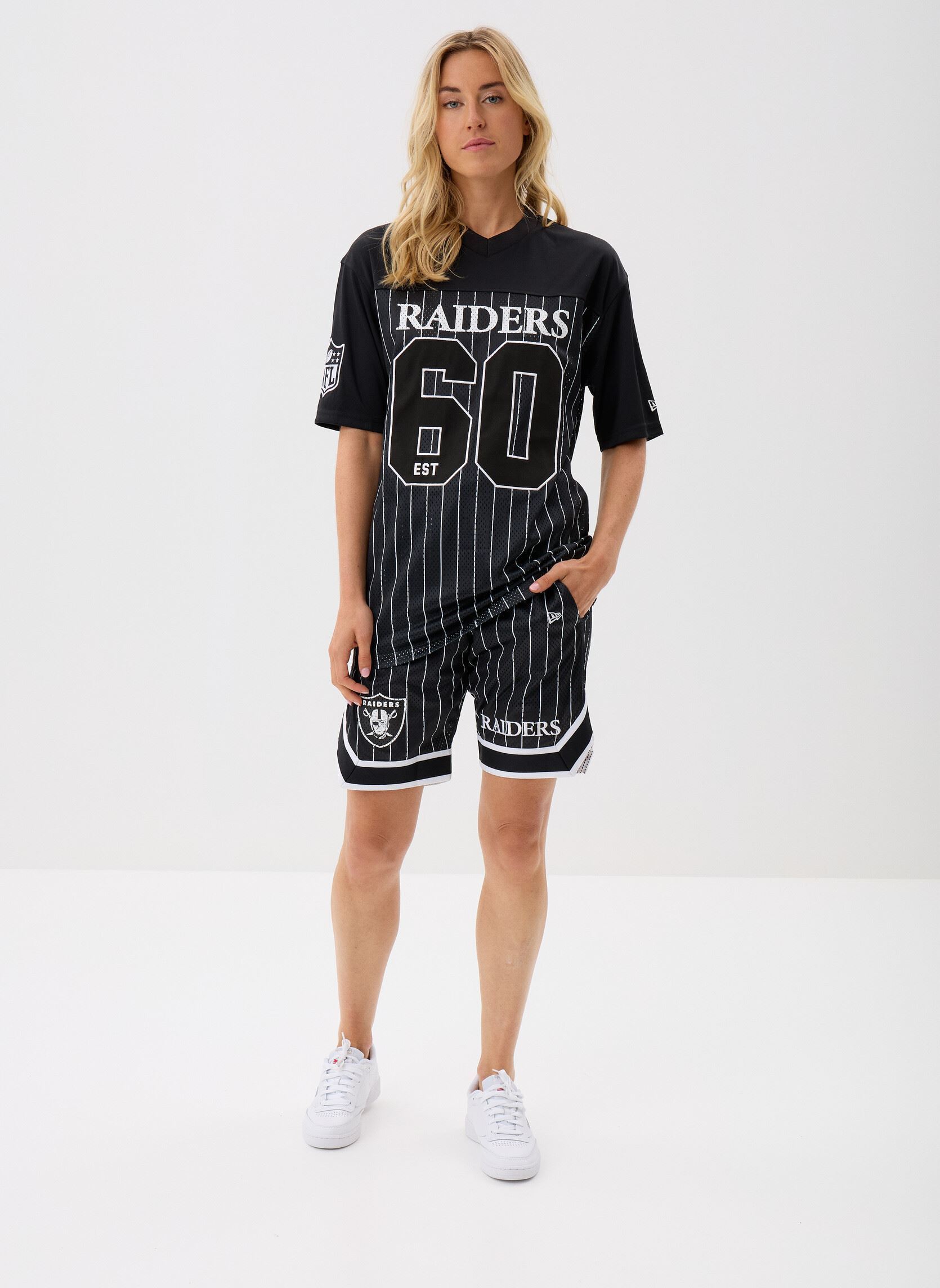 Kurzarm-T-Shirts Nfl Pinstripe Jersey Women damen schwarz New Era Kurzarm-T-Shirts Nfl Pinstripe Jersey Women damen schwarz LAS VEGAS RAIDERS BLK