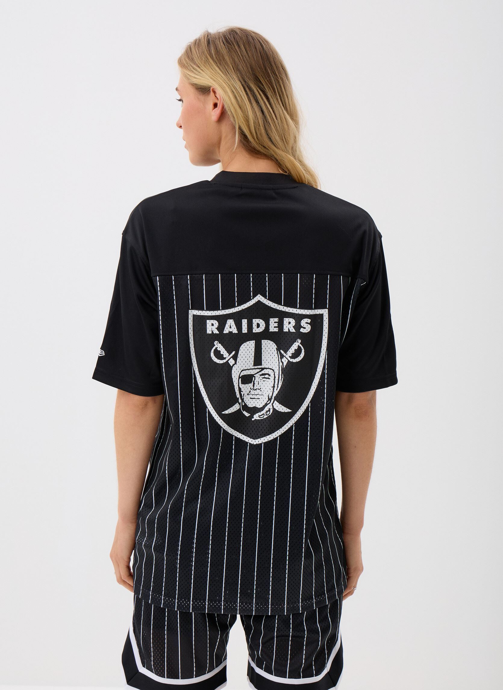 Kurzarm-T-Shirts Nfl Pinstripe Jersey Women damen schwarz New Era Kurzarm-T-Shirts Nfl Pinstripe Jersey Women damen schwarz LAS VEGAS RAIDERS BLK