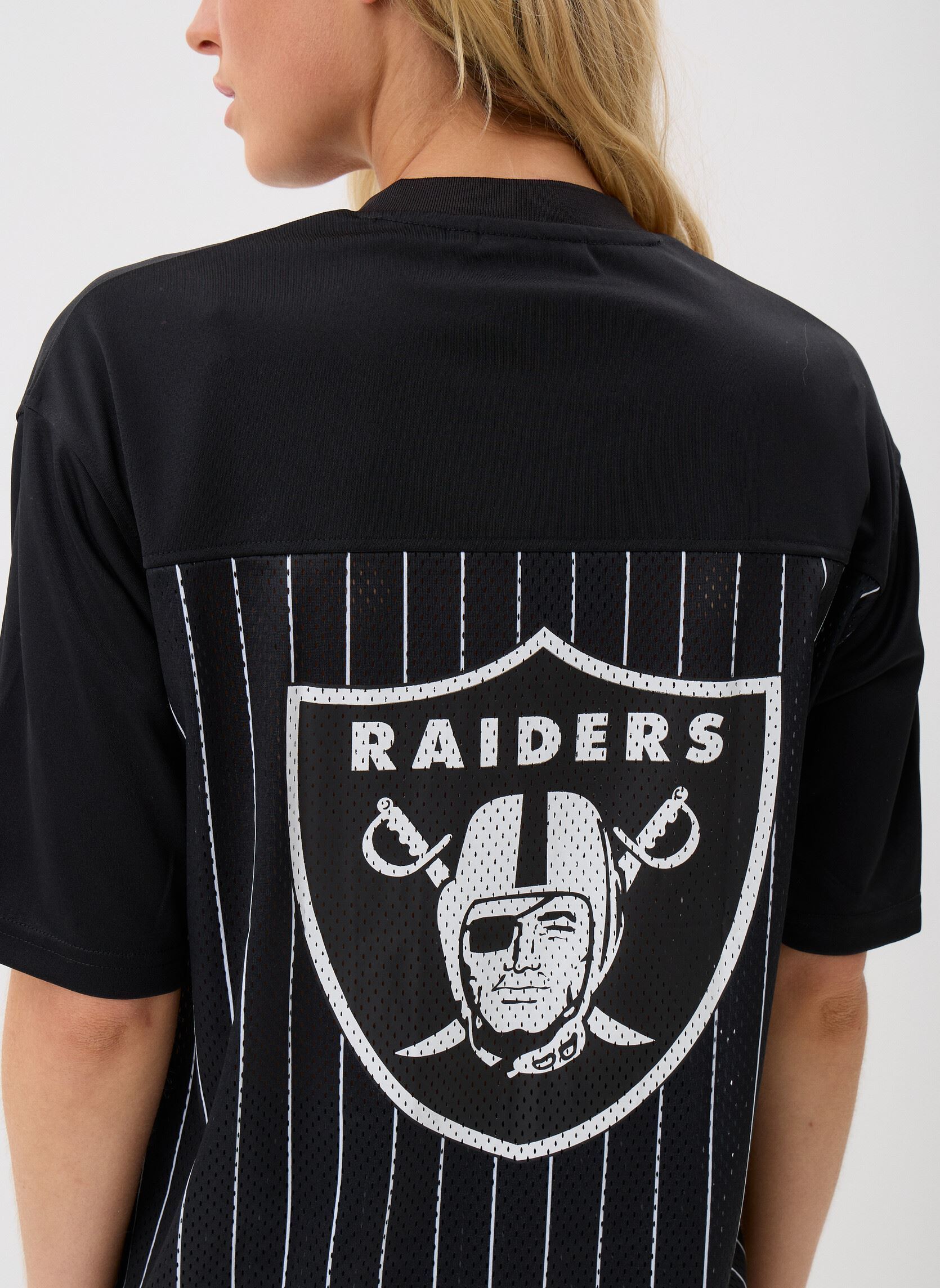 Kurzarm-T-Shirts Nfl Pinstripe Jersey Women damen schwarz New Era Kurzarm-T-Shirts Nfl Pinstripe Jersey Women damen schwarz LAS VEGAS RAIDERS BLK