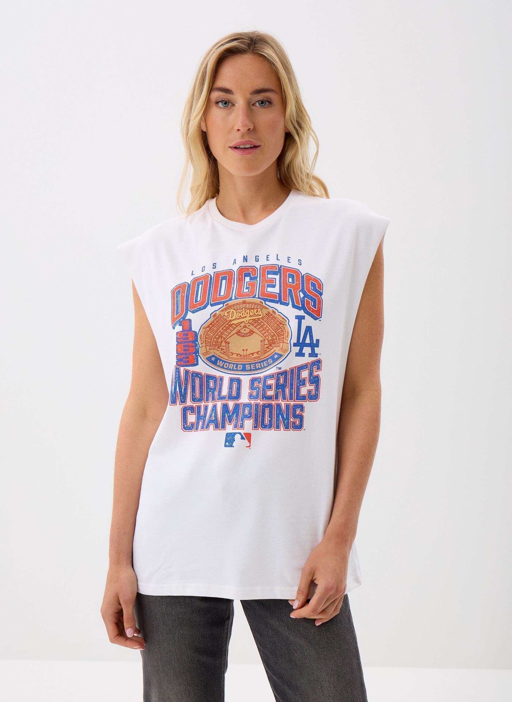 Canotte Mlb Sleeveless Graphic Tee Women donna bianco New Era Canotte Mlb Sleeveless Graphic Tee Women donna bianco LOS ANGELES DODGERS WHI