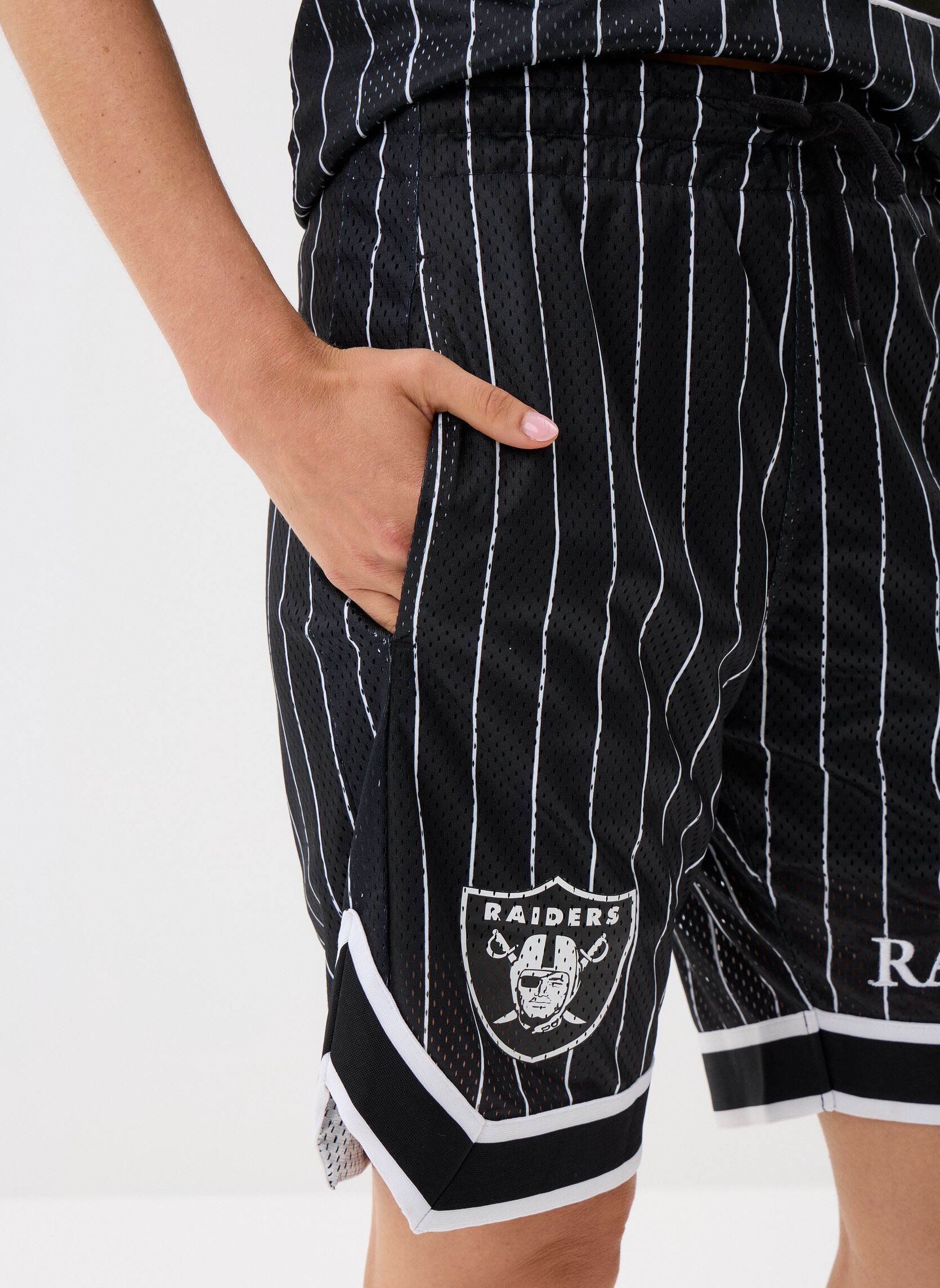 Shorts Nfl Pinstripe Short Women damen schwarz New Era Shorts Nfl Pinstripe Short Women damen schwarz LAS VEGAS RAIDERS BLK