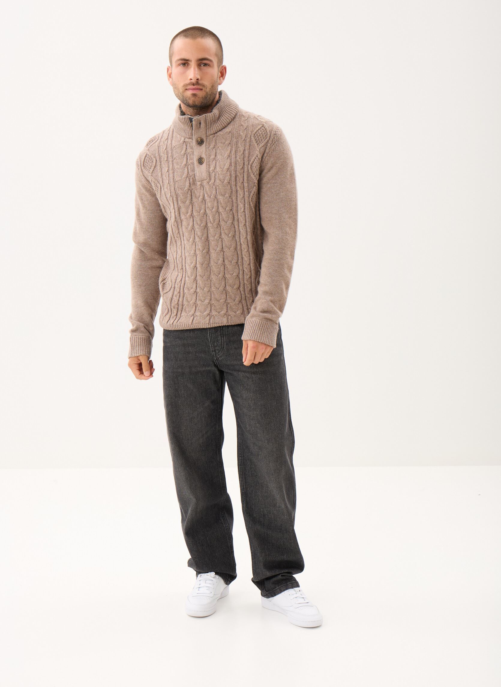Pullover PTORSATON herren beige MADE BY Pullover PTORSATON herren beige Taupe