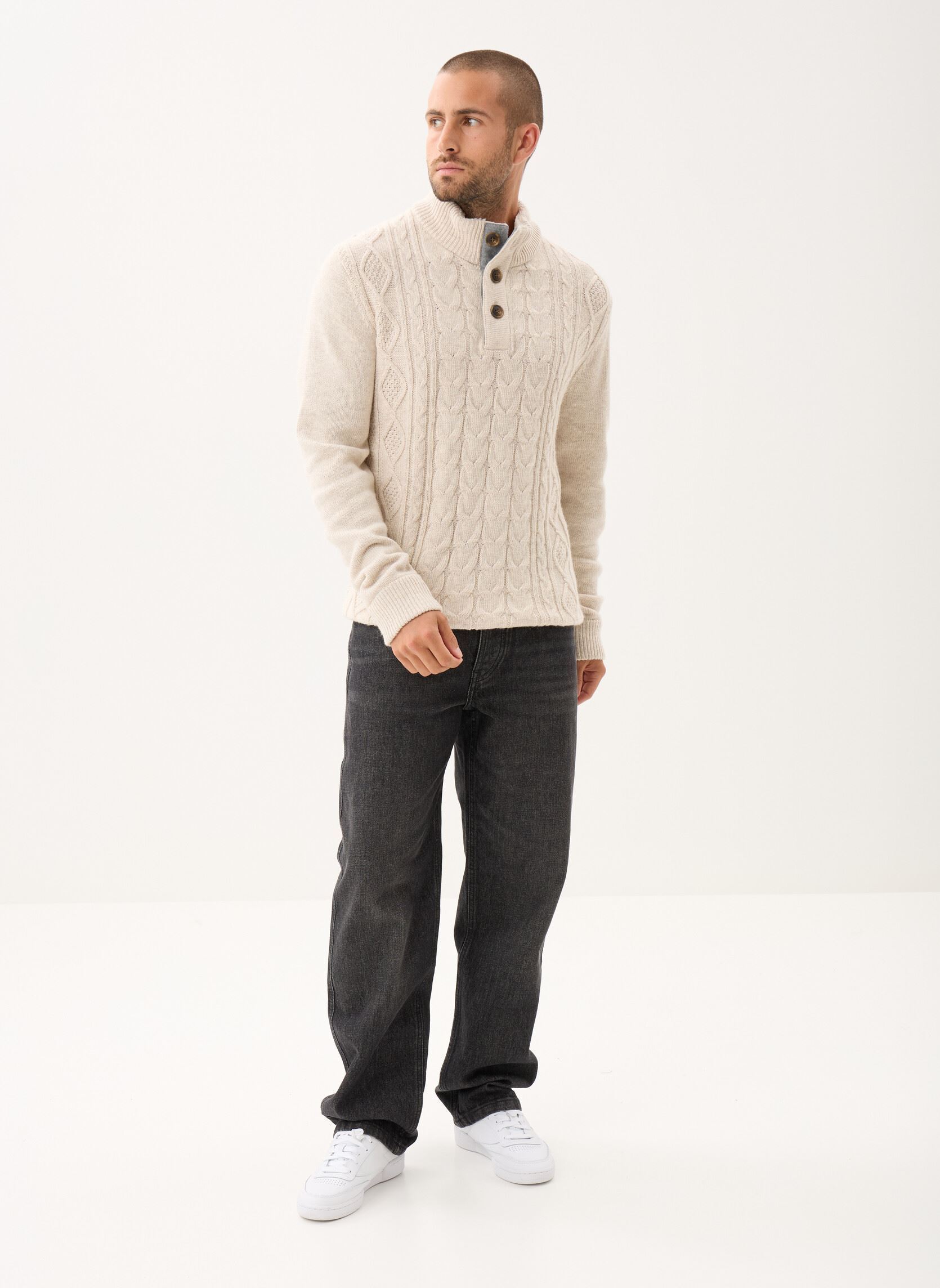 Pullover PTORSATON herren weiß MADE BY Pullover PTORSATON herren weiß MELANGE ECRU