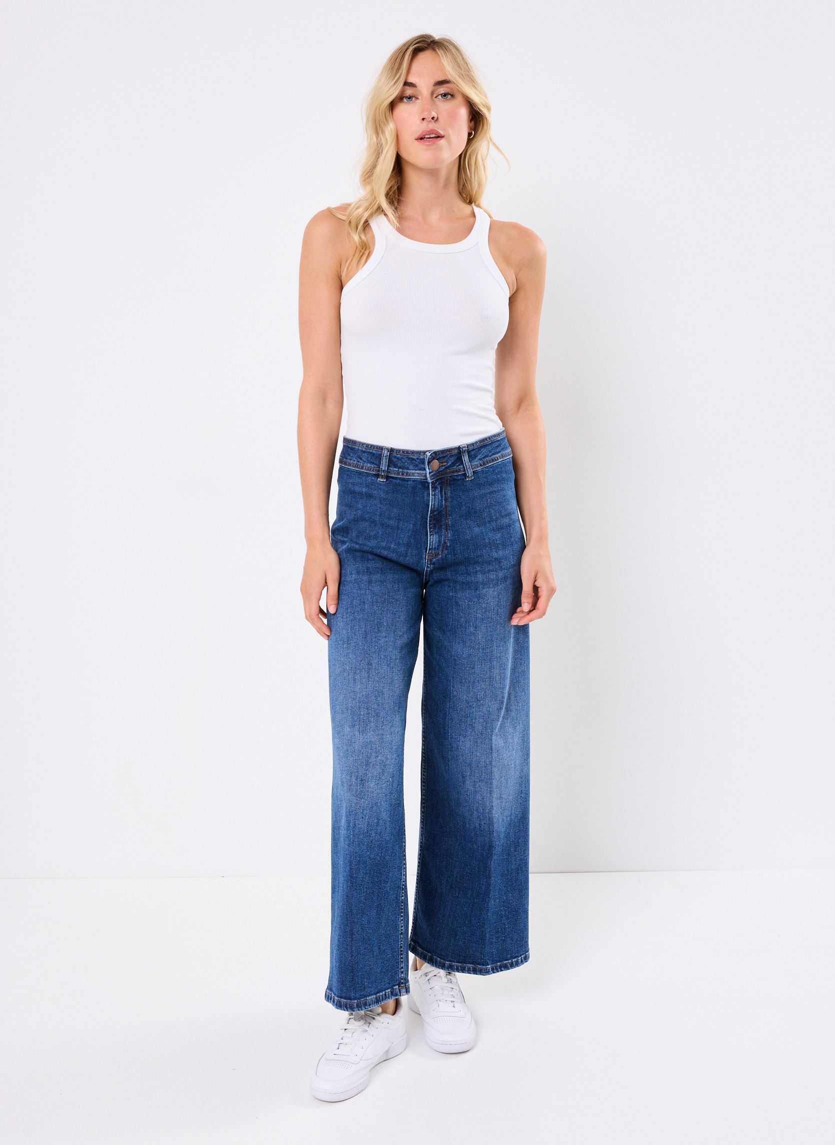 Wijde jeans / Flared Jeans PHILLIA dames blauw MADE BY Wijde jeans / Flared Jeans PHILLIA dames blauw DENIM DOUBLE STONE