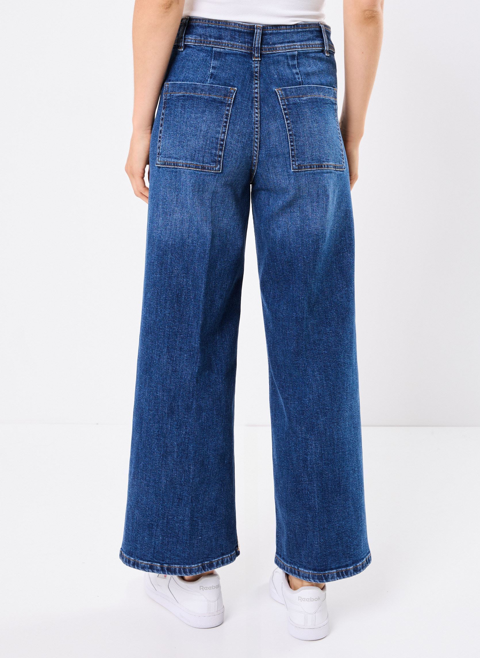 Wijde jeans / Flared Jeans PHILLIA dames blauw MADE BY Wijde jeans / Flared Jeans PHILLIA dames blauw DENIM DOUBLE STONE