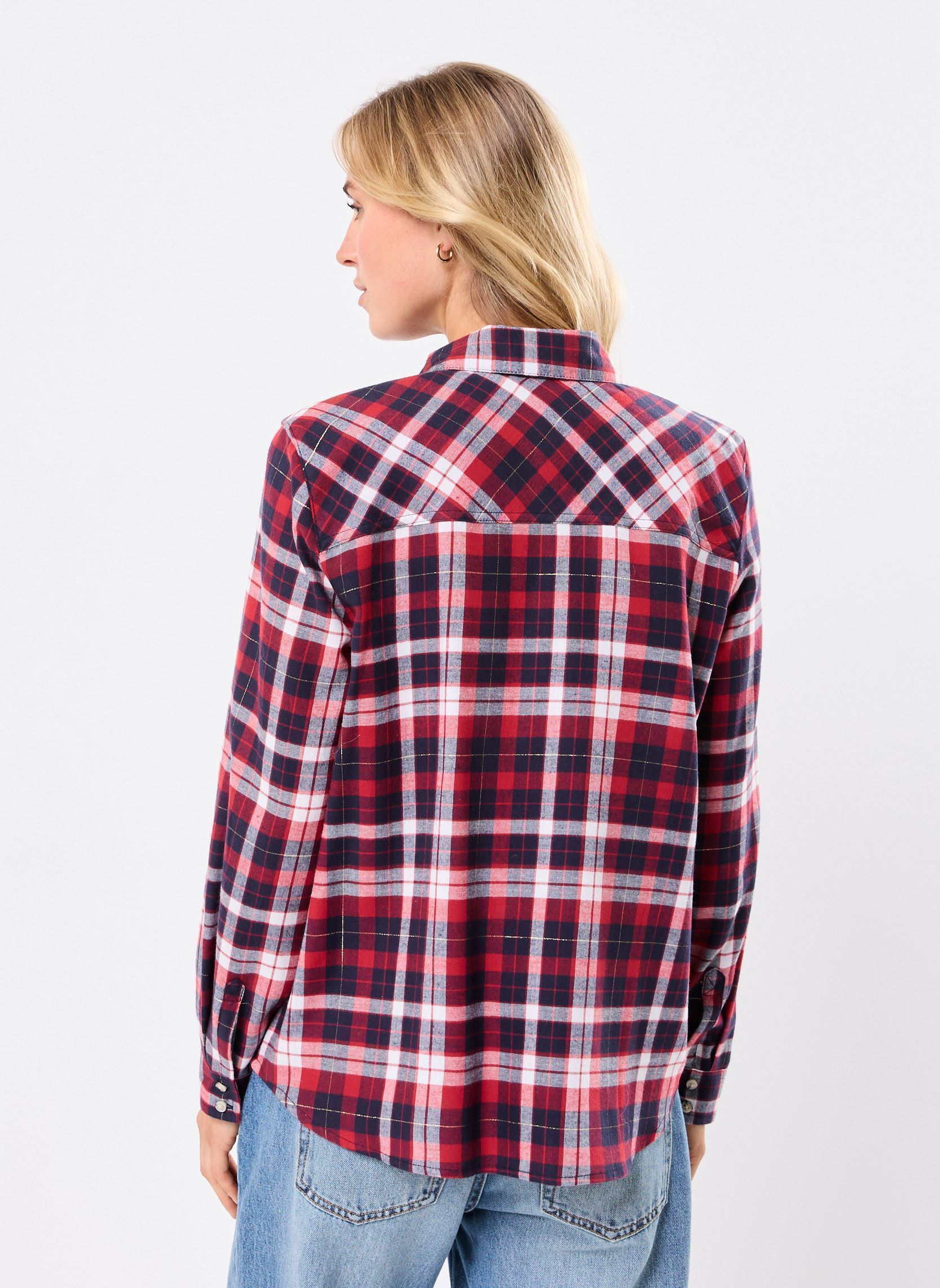 Langarm-Hemden CAROLLA2 damen rot MADE BY Langarm-Hemden CAROLLA2 damen rot IMP_VARSITY CHECK_NIGHT SKY