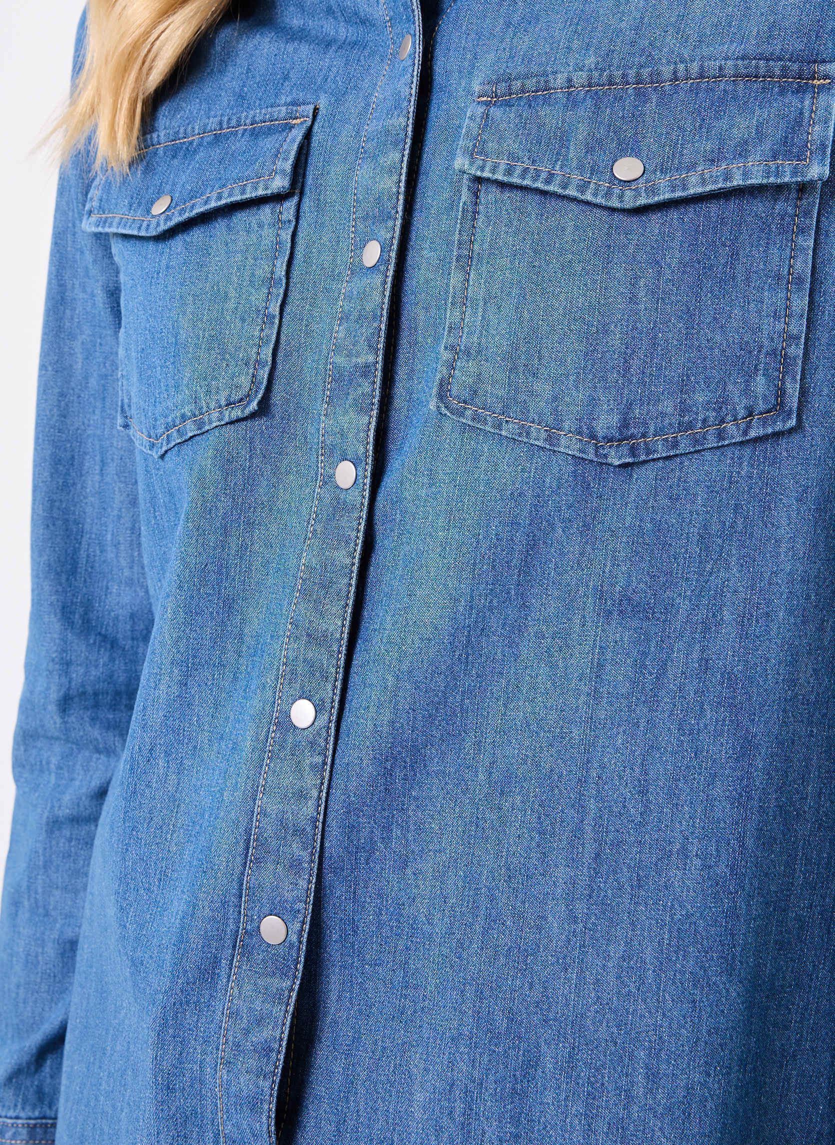 Lange mouw overhemden CHEDENIM dames blauw MADE BY Lange mouw overhemden CHEDENIM dames blauw DENIM DOUBLE STONE
