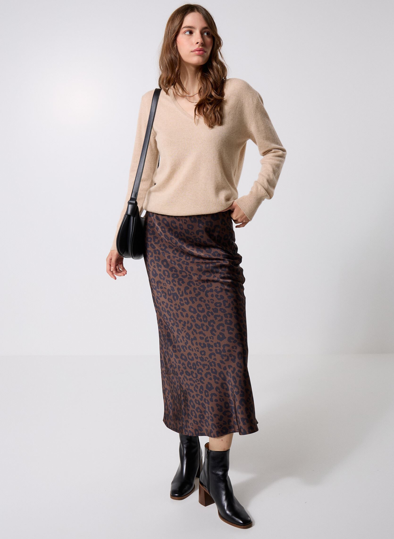 Jupes longues JAKARTA femme marron MADE BY Jupes longues JAKARTA femme marron IMP_LEOBICO_FRENCH ROAST