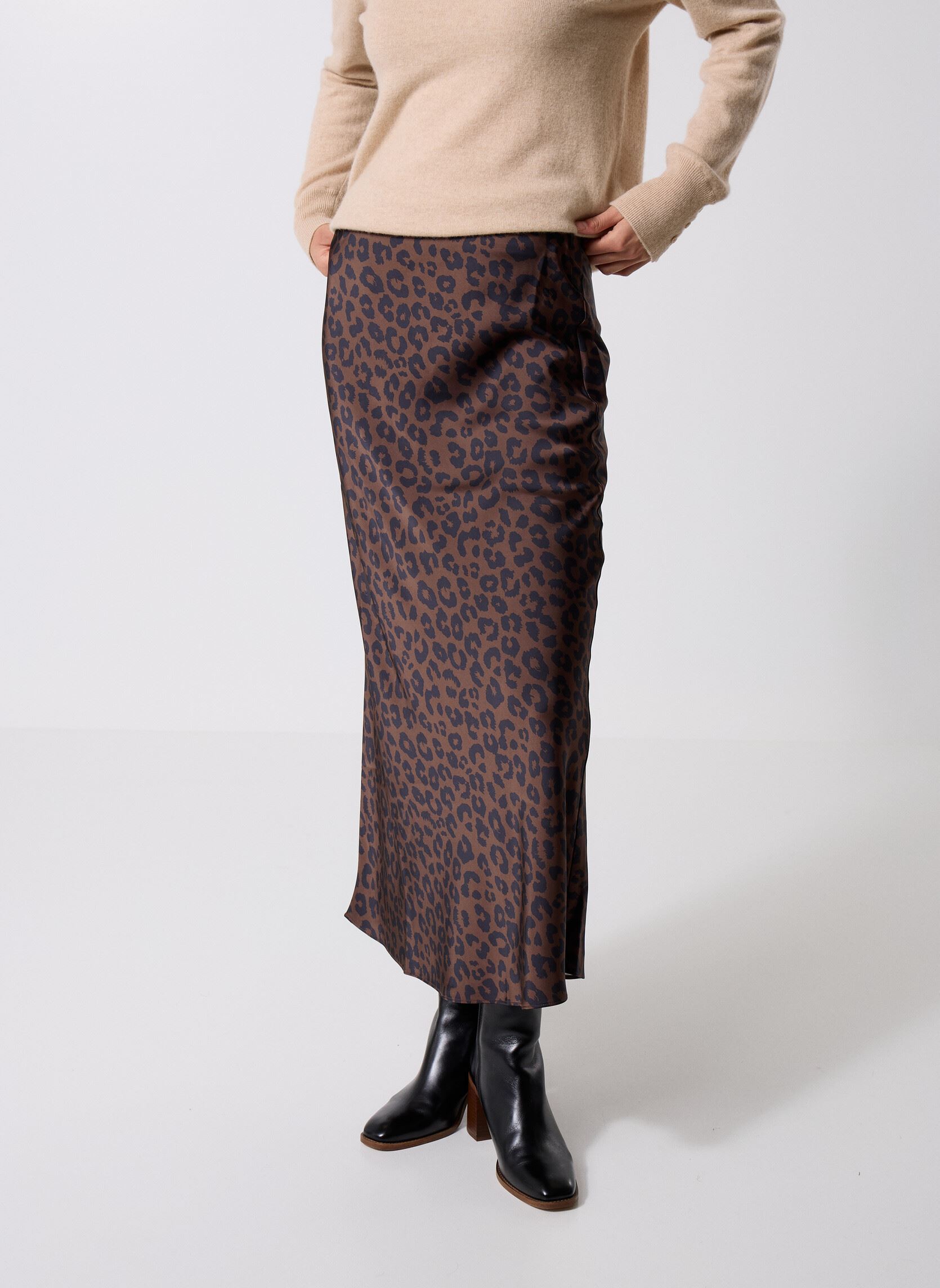 Jupes longues JAKARTA femme marron MADE BY Jupes longues JAKARTA femme marron IMP_LEOBICO_FRENCH ROAST