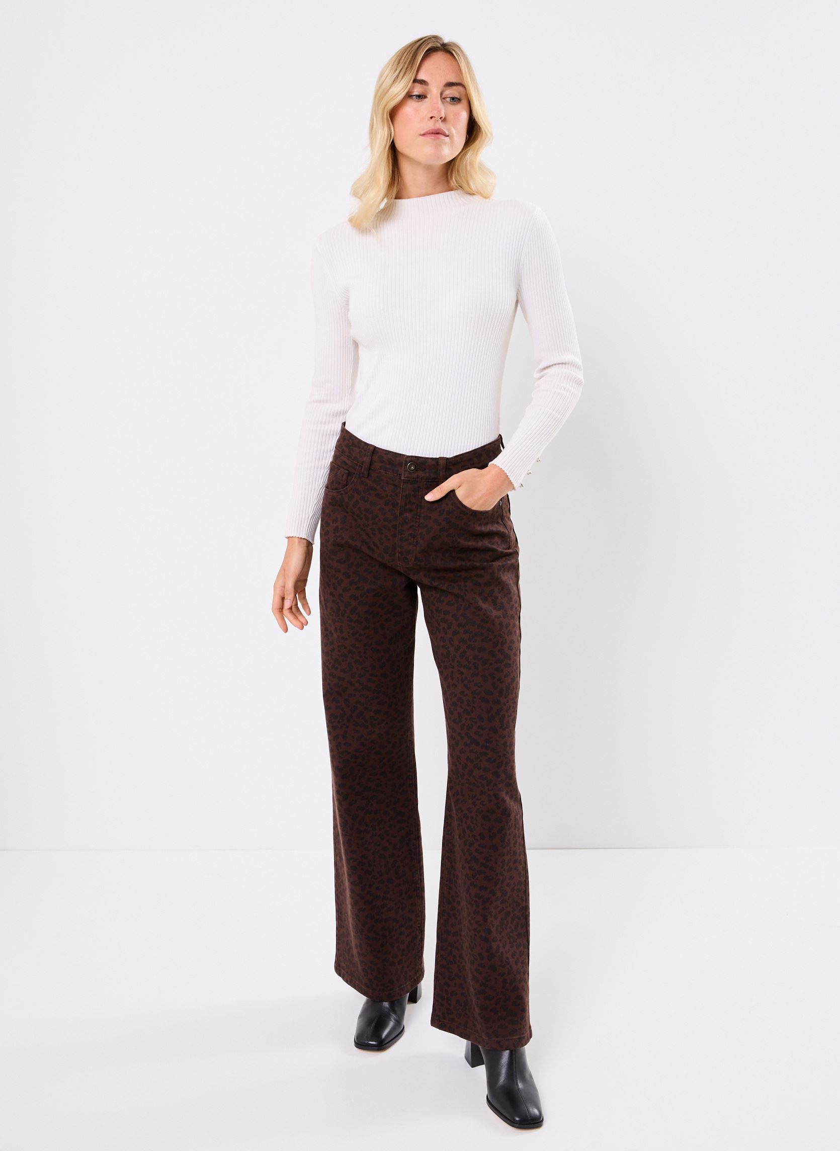 Wijde jeans / Flared Jeans PALEO dames bruin Georgia Rose Wijde jeans / Flared Jeans PALEO dames bruin ANI-LEOTRICO-BR