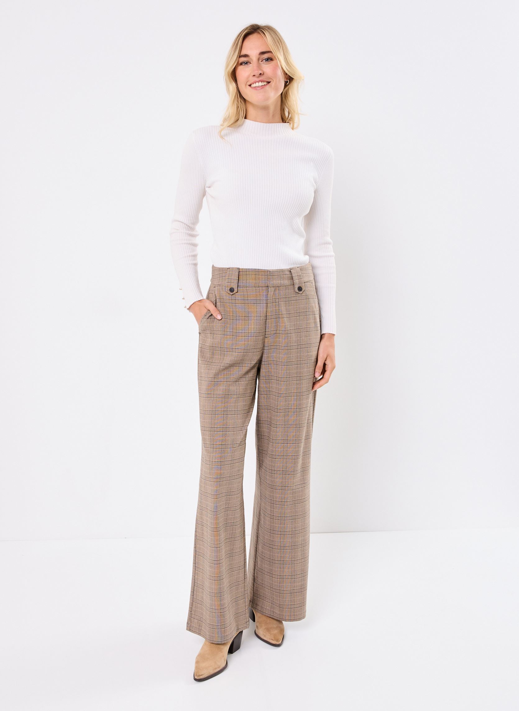Pantaloni larghi PAVINA donna beige Georgia Rose Pantaloni larghi PAVINA donna beige CAR-OFFDU-BE