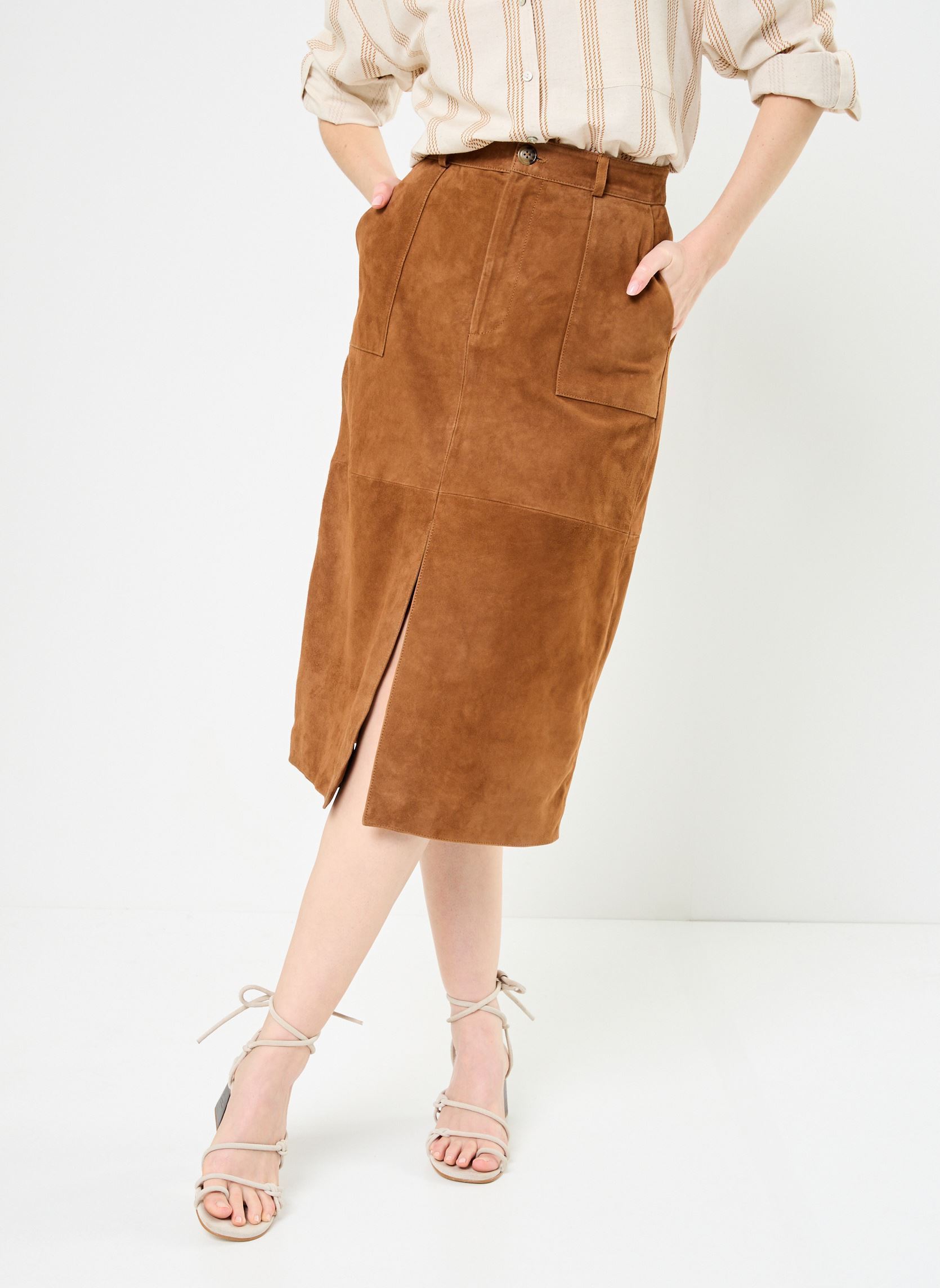 Midi-Röcke FELICIA damen braun La Petite Etoile Midi-Röcke FELICIA damen braun 15-SAND