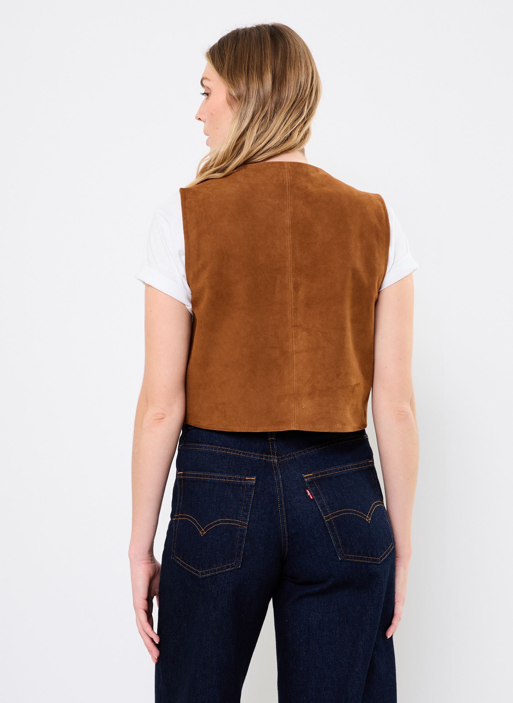 Vestes sans manches FLORA femme marron La Petite Etoile Vestes sans manches FLORA femme marron 15-SAND