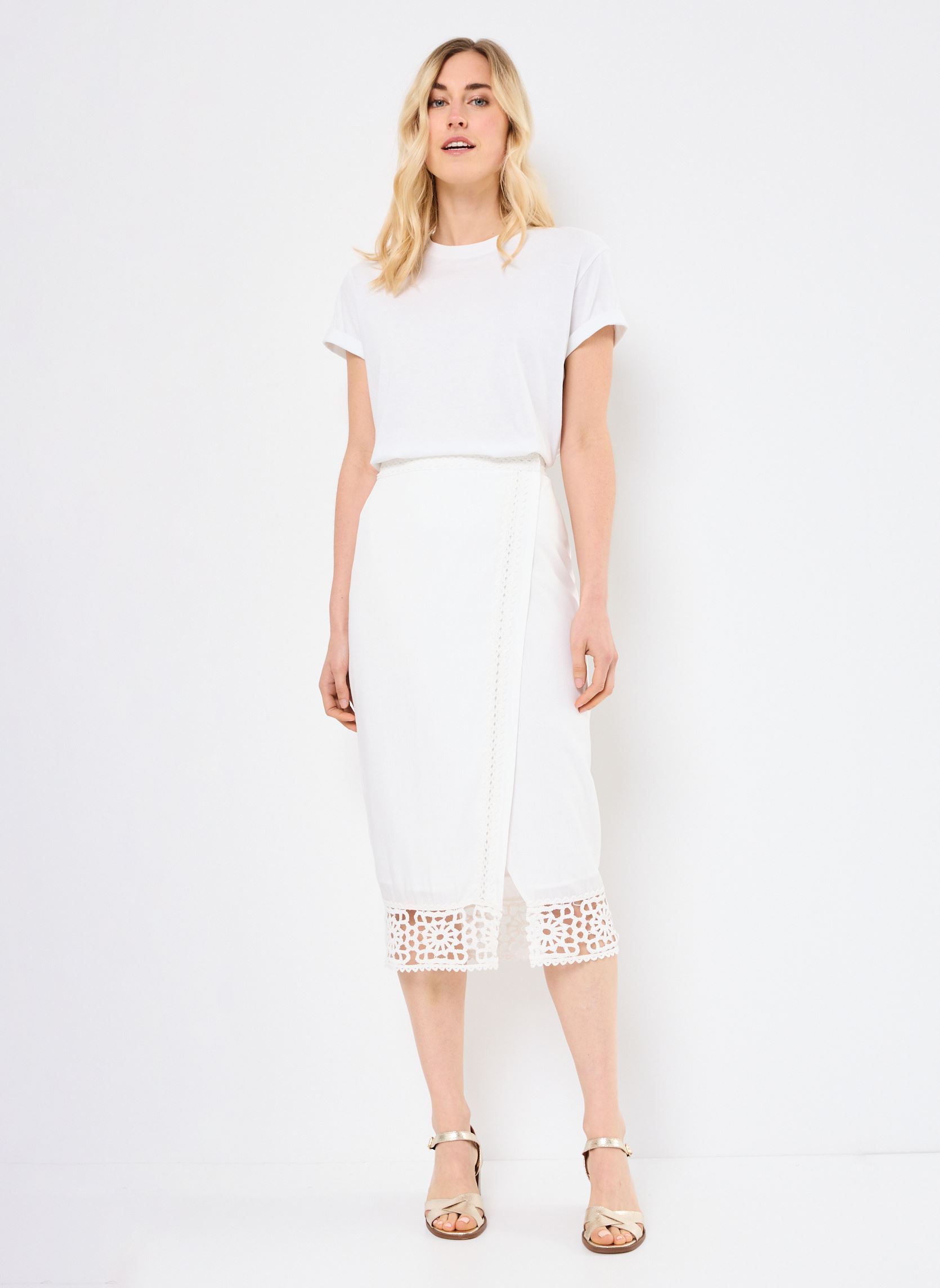 Halflange rokken JOLENE dames wit La Petite Etoile Halflange rokken JOLENE dames wit 10-BLANC